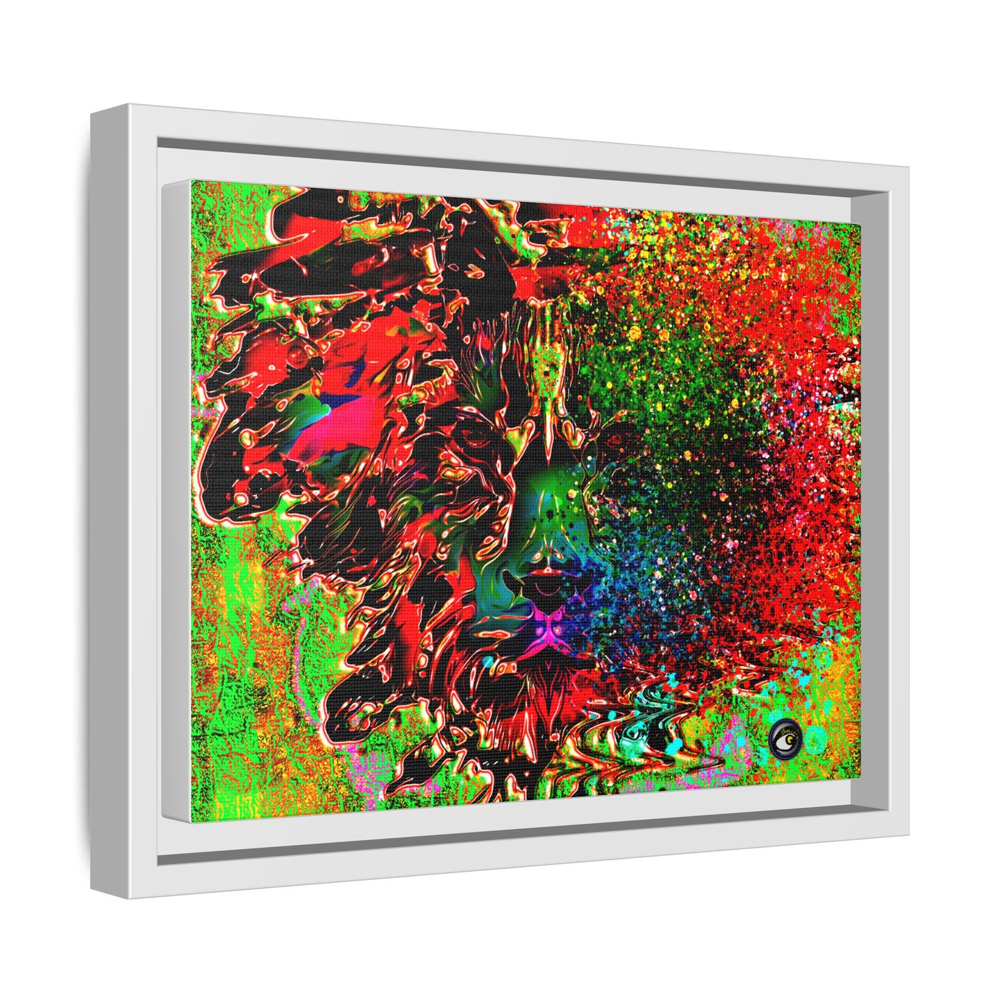 Matte Canvas, Framed (Multi-color) Lion Abstract Collection by SharksEye Treasures