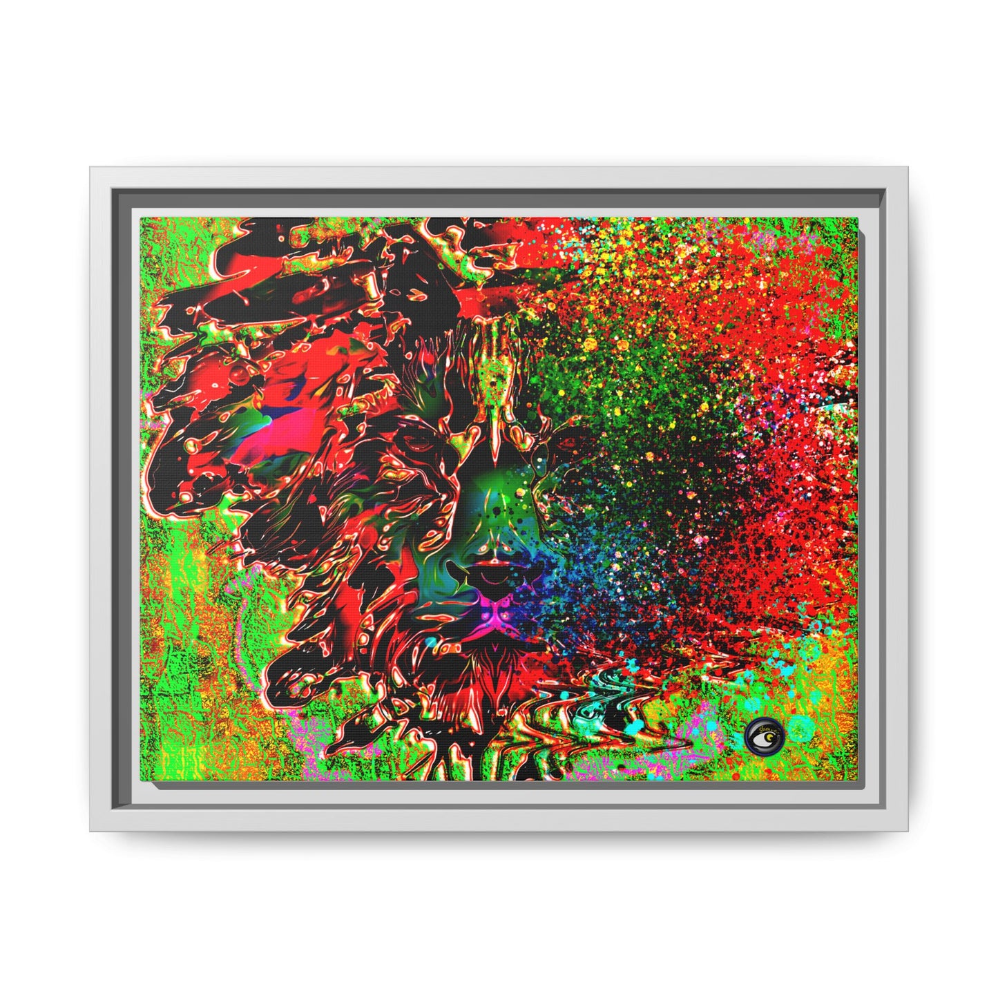 Matte Canvas, Framed (Multi-color) Lion Abstract Collection by SharksEye Treasures