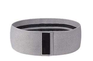 Gray fabric resistance band for fitness and exercise