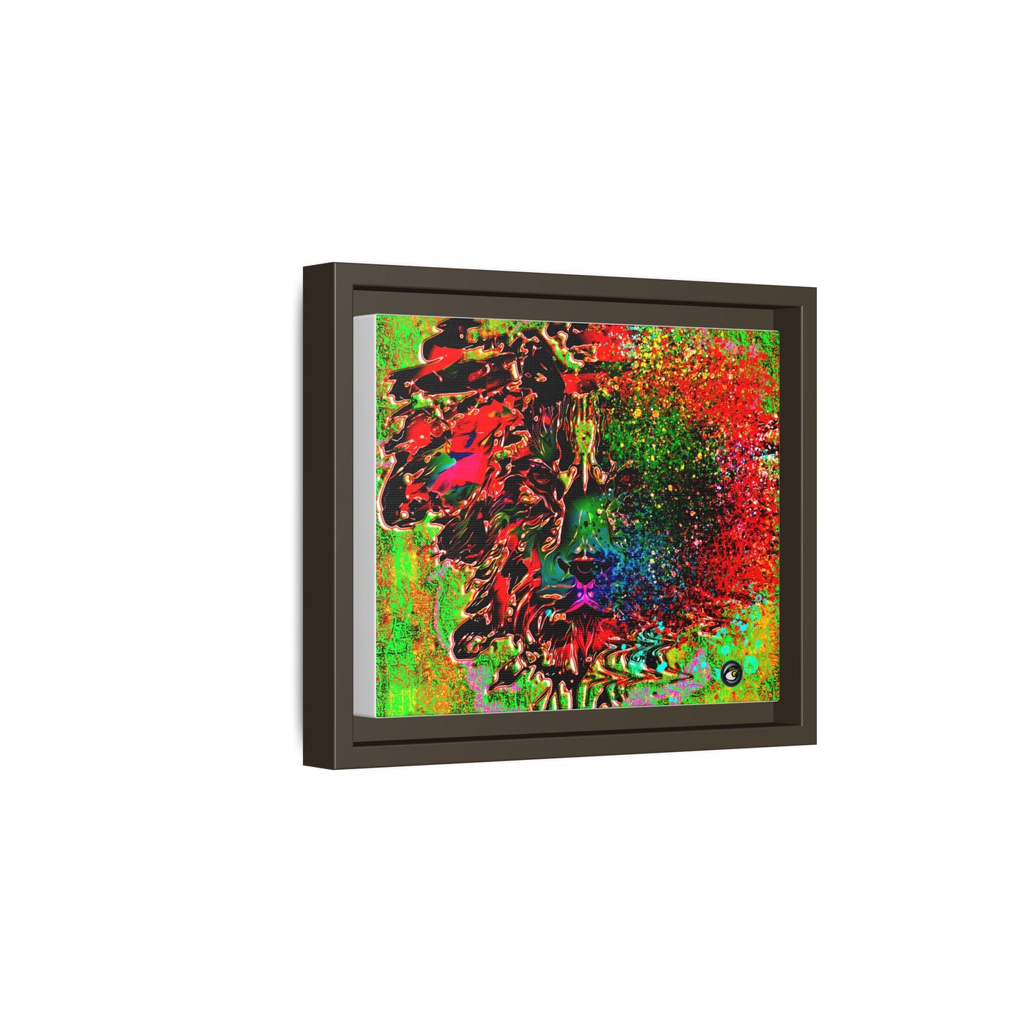 Matte Canvas, Framed (Multi-color) Lion Abstract Collection by SharksEye Treasures