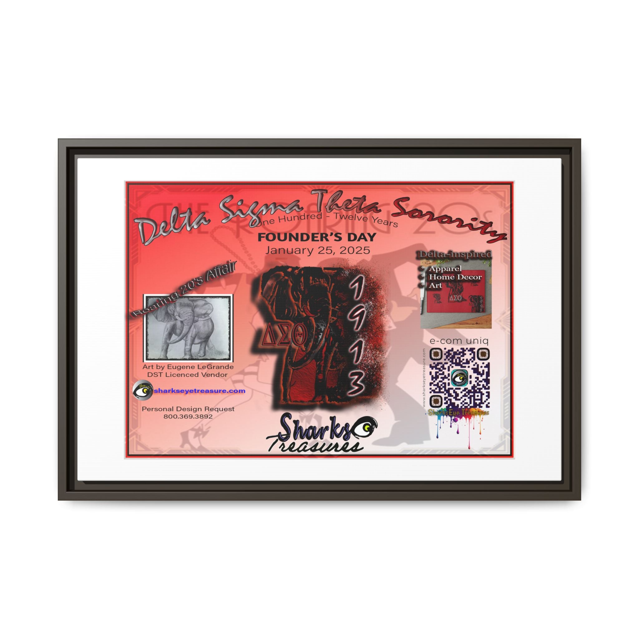 Matte Canvas, Framed (Multi-color) Delta Sigma Theta Collection by SharksEye Treasures