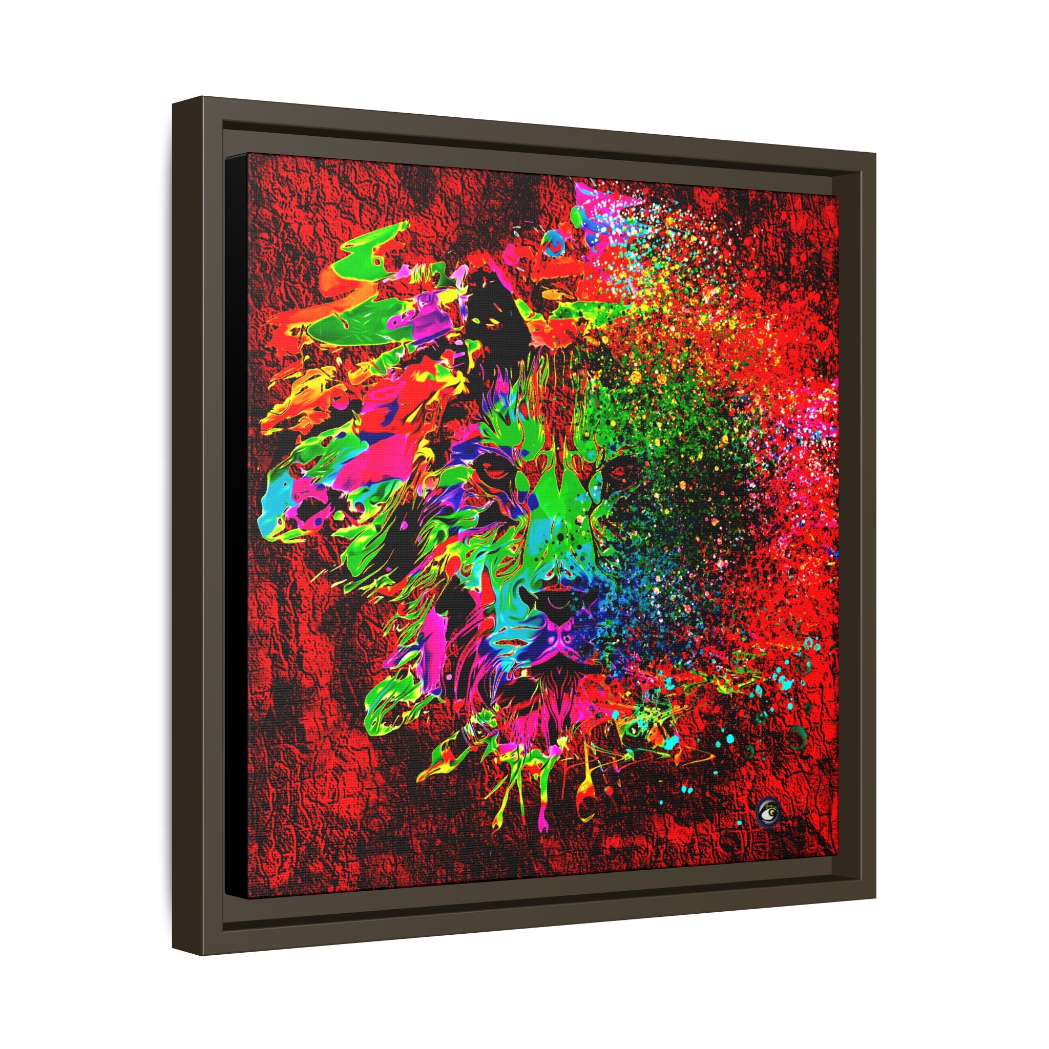 Matte Canvas, Framed (Multi-color) Lion Abstract Collection by SharksEye Treasures