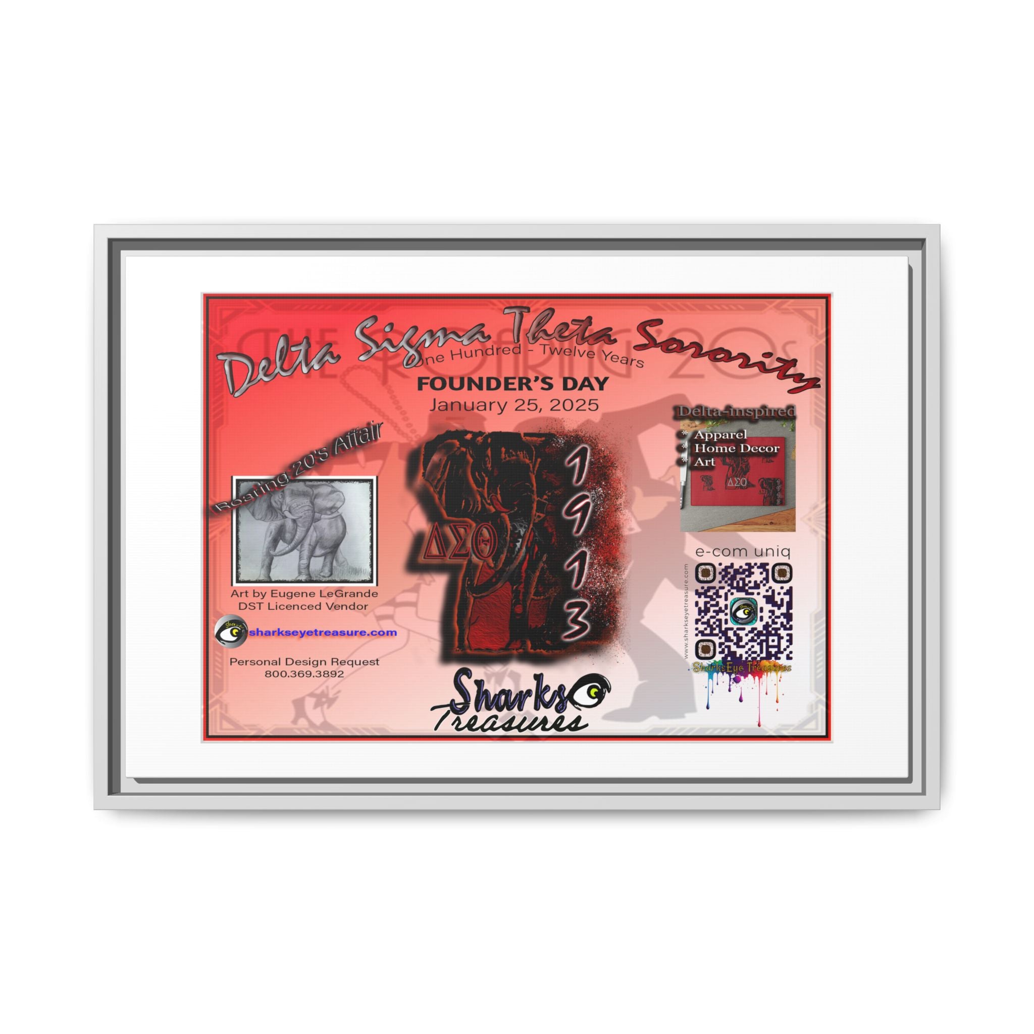 Matte Canvas, Framed (Multi-color) Delta Sigma Theta Collection by SharksEye Treasures
