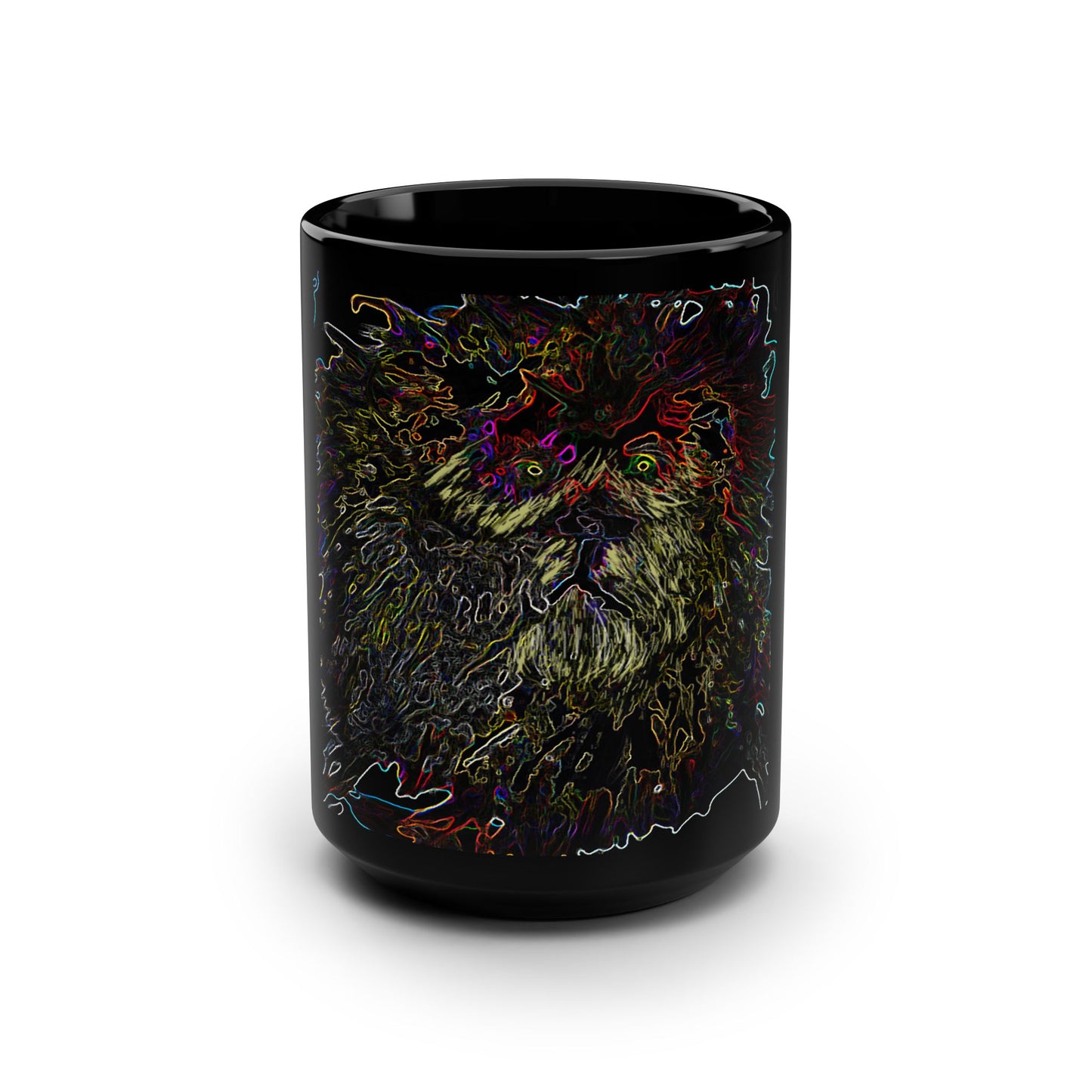 Black Mug, 15oz the Queens Lion Collection by SharksEye Treasures