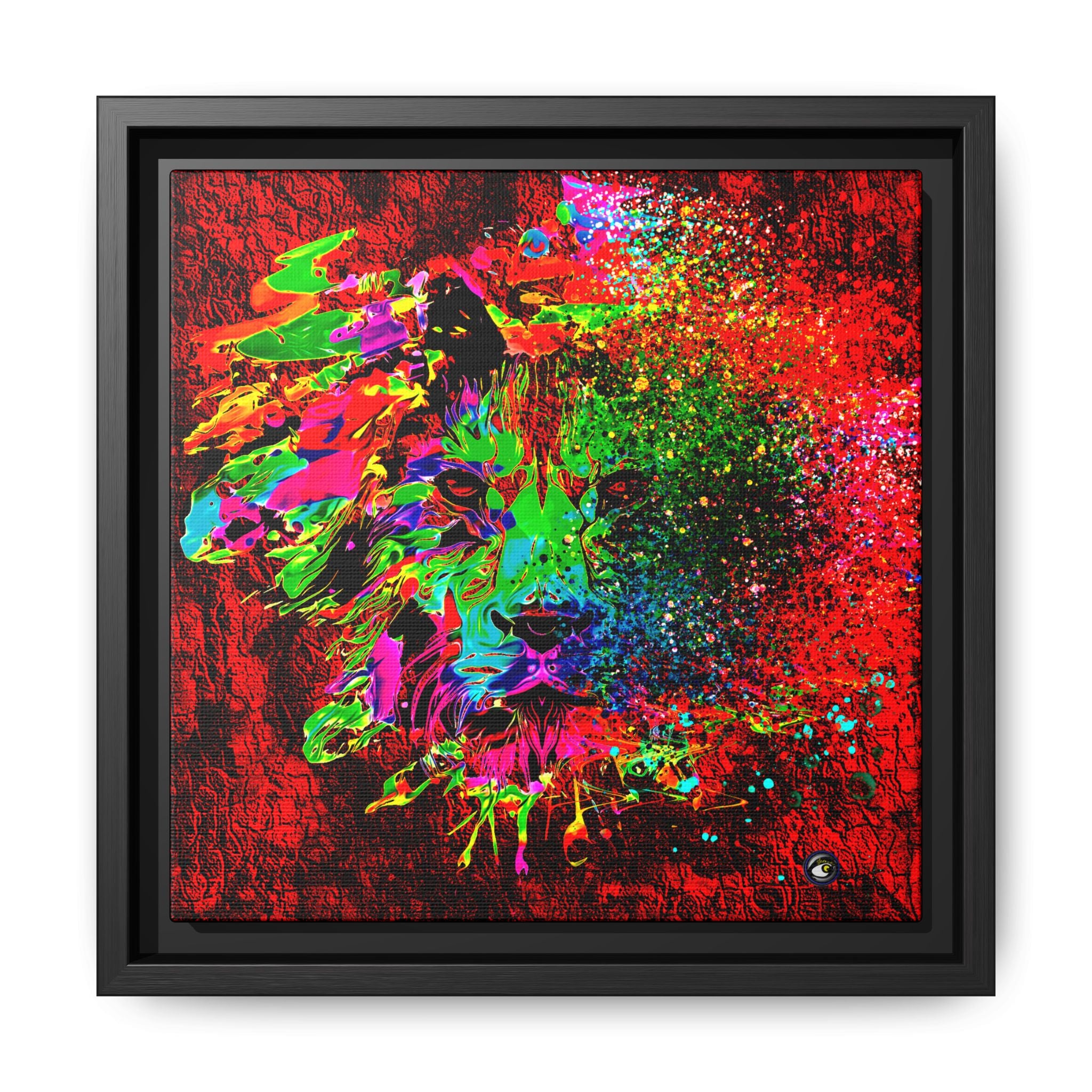 Matte Canvas, Framed (Multi-color) Lion Abstract Collection by SharksEye Treasures