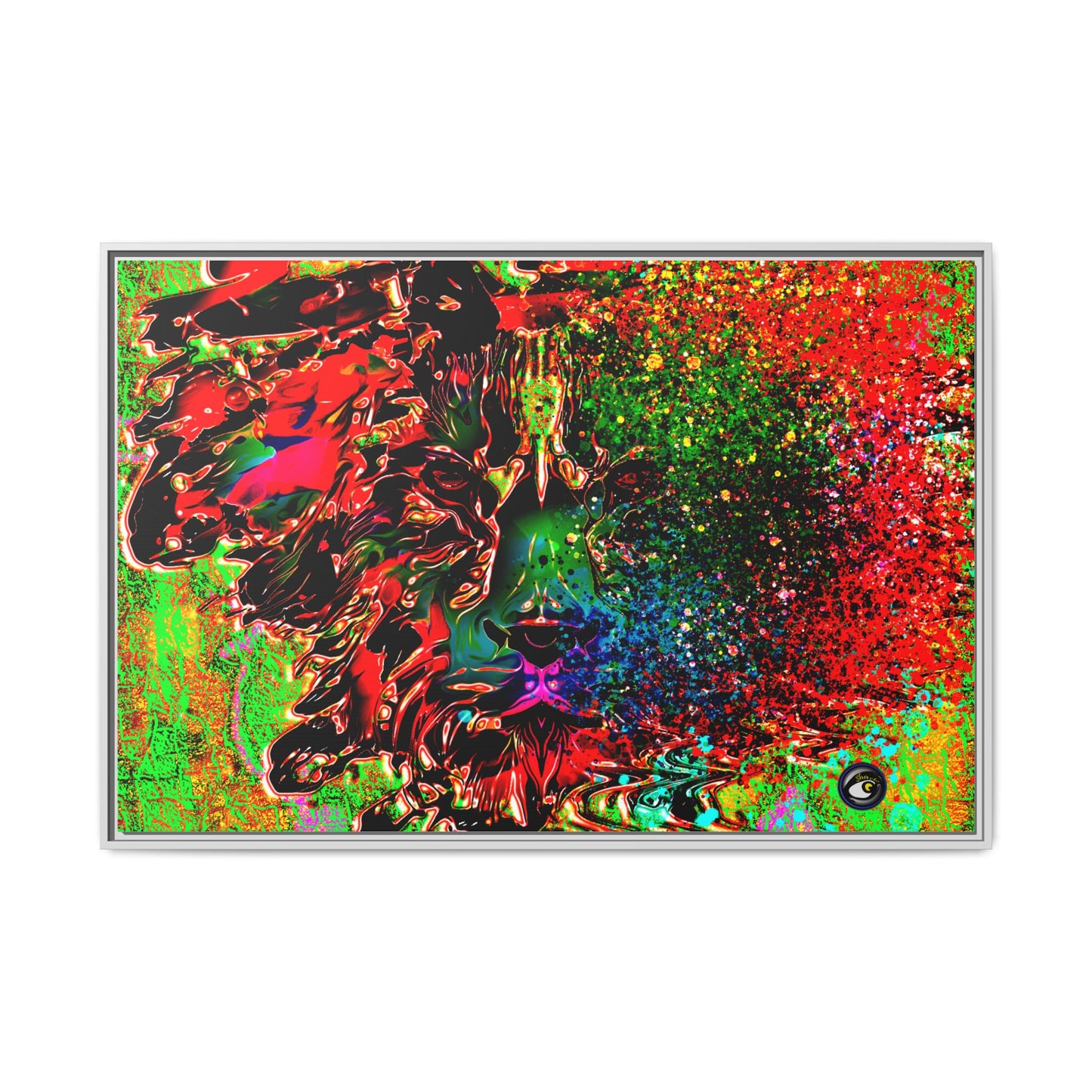 Matte Canvas, Framed (Multi-color) Lion Abstract Collection by SharksEye Treasures