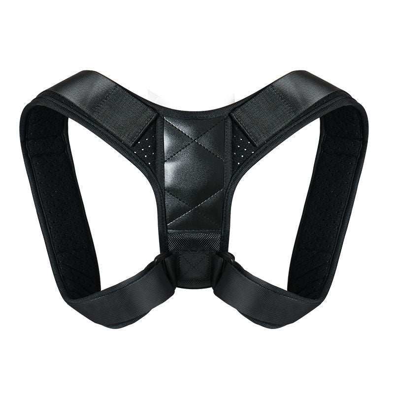 Black adjustable back posture correction belt made of polyester fiber for general use
