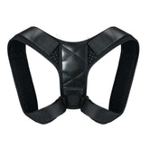 Black adjustable back posture correction belt made of polyester fiber