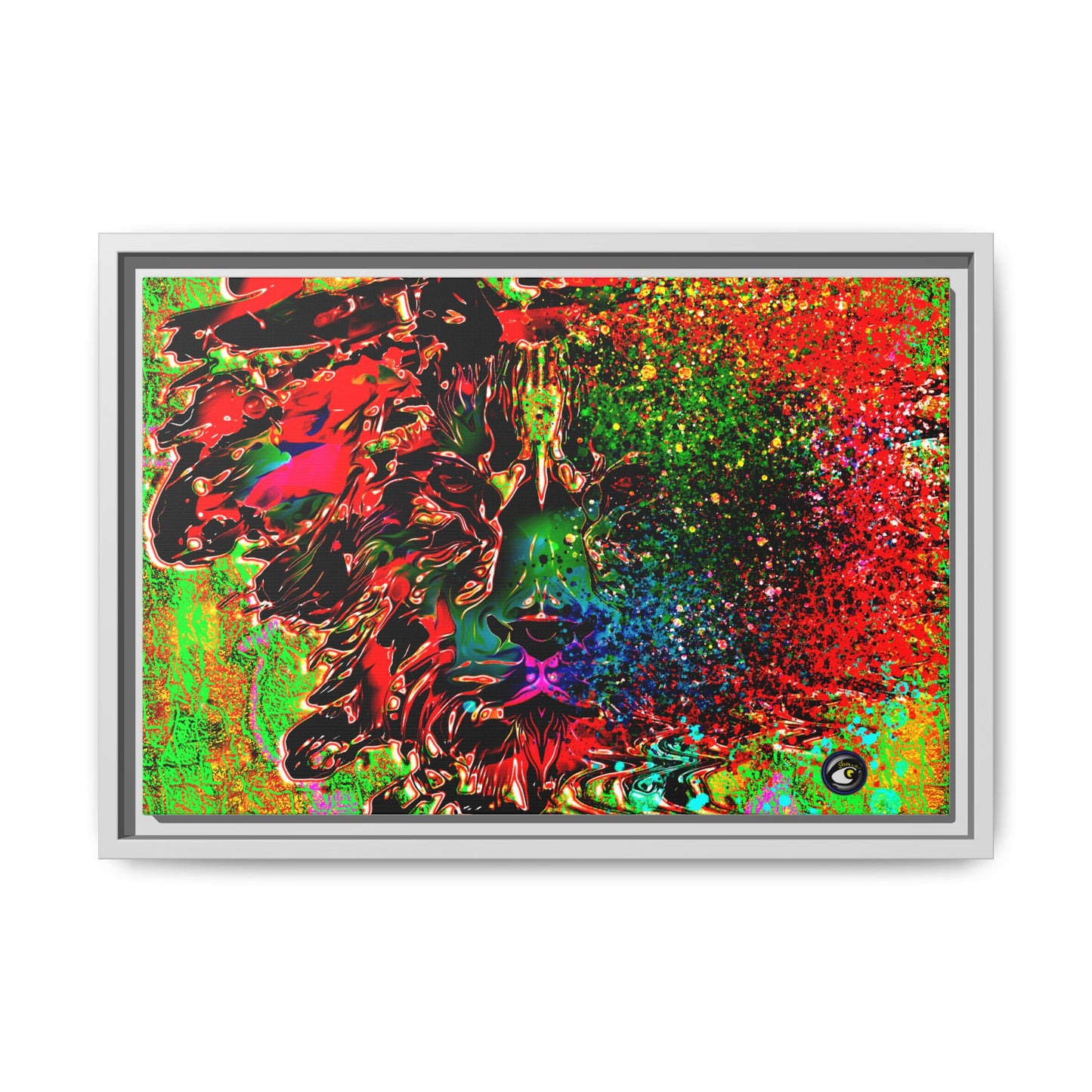 Matte Canvas, Framed (Multi-color) Lion Abstract Collection by SharksEye Treasures