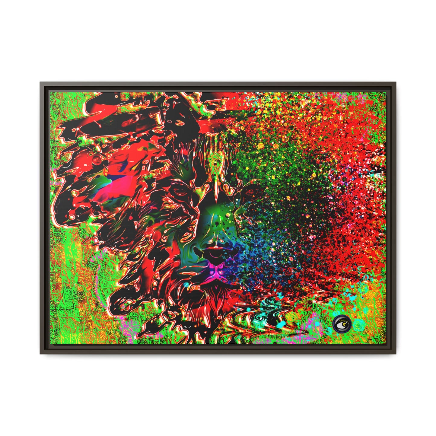 Matte Canvas, Framed (Multi-color) Lion Abstract Collection by SharksEye Treasures