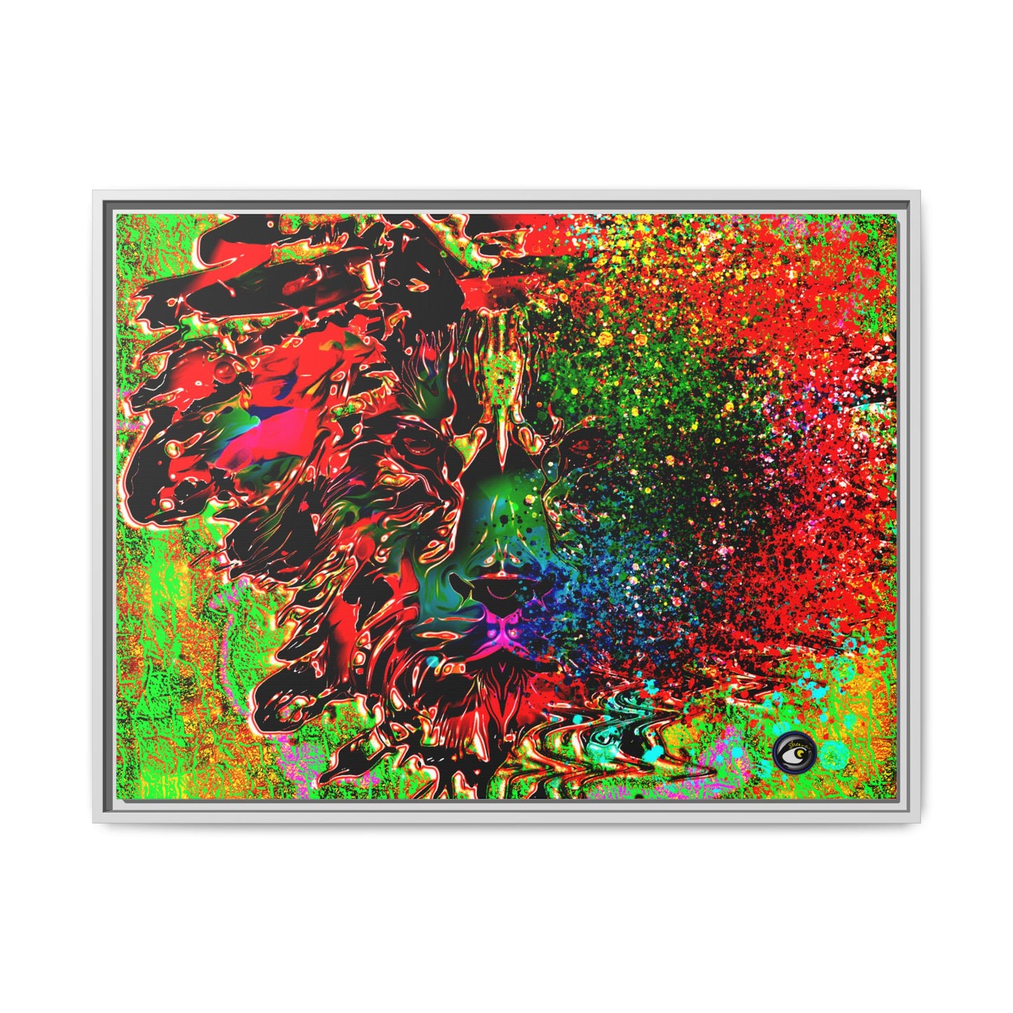 Matte Canvas, Framed (Multi-color) Lion Abstract Collection by SharksEye Treasures