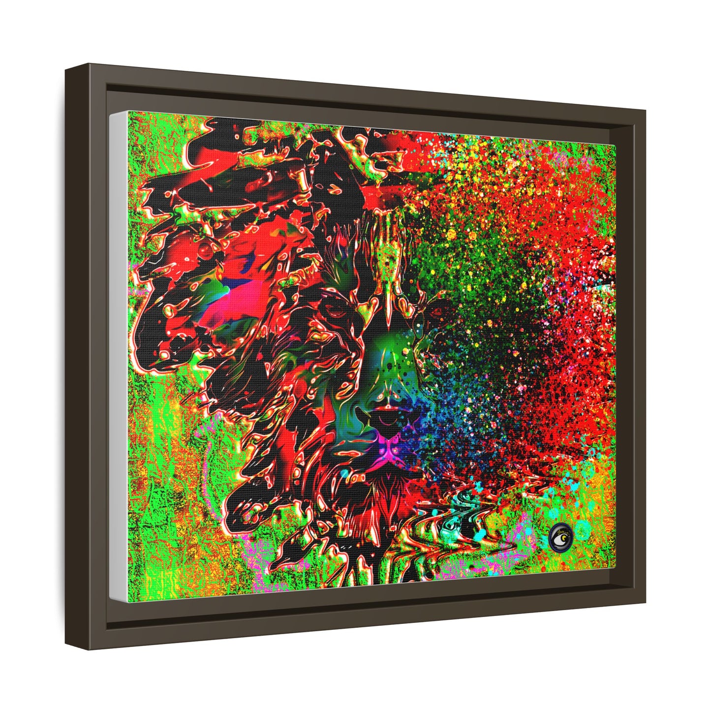 Matte Canvas, Framed (Multi-color) Lion Abstract Collection by SharksEye Treasures