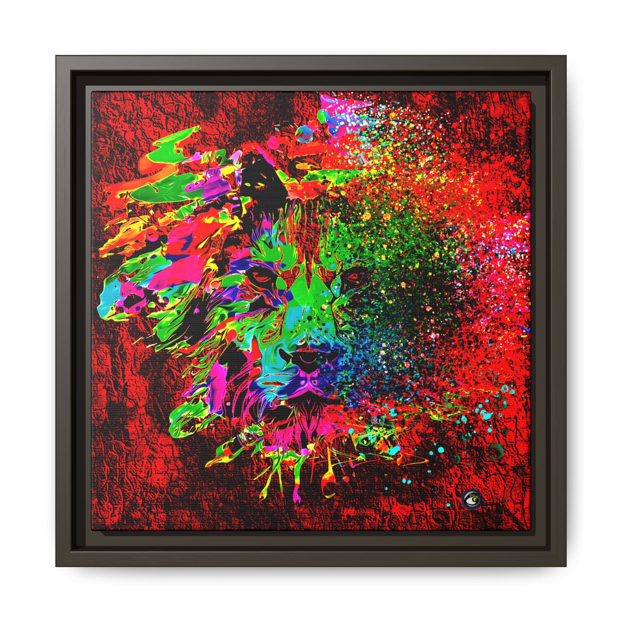 Matte Canvas, Framed (Multi-color) Lion Abstract Collection by SharksEye Treasures