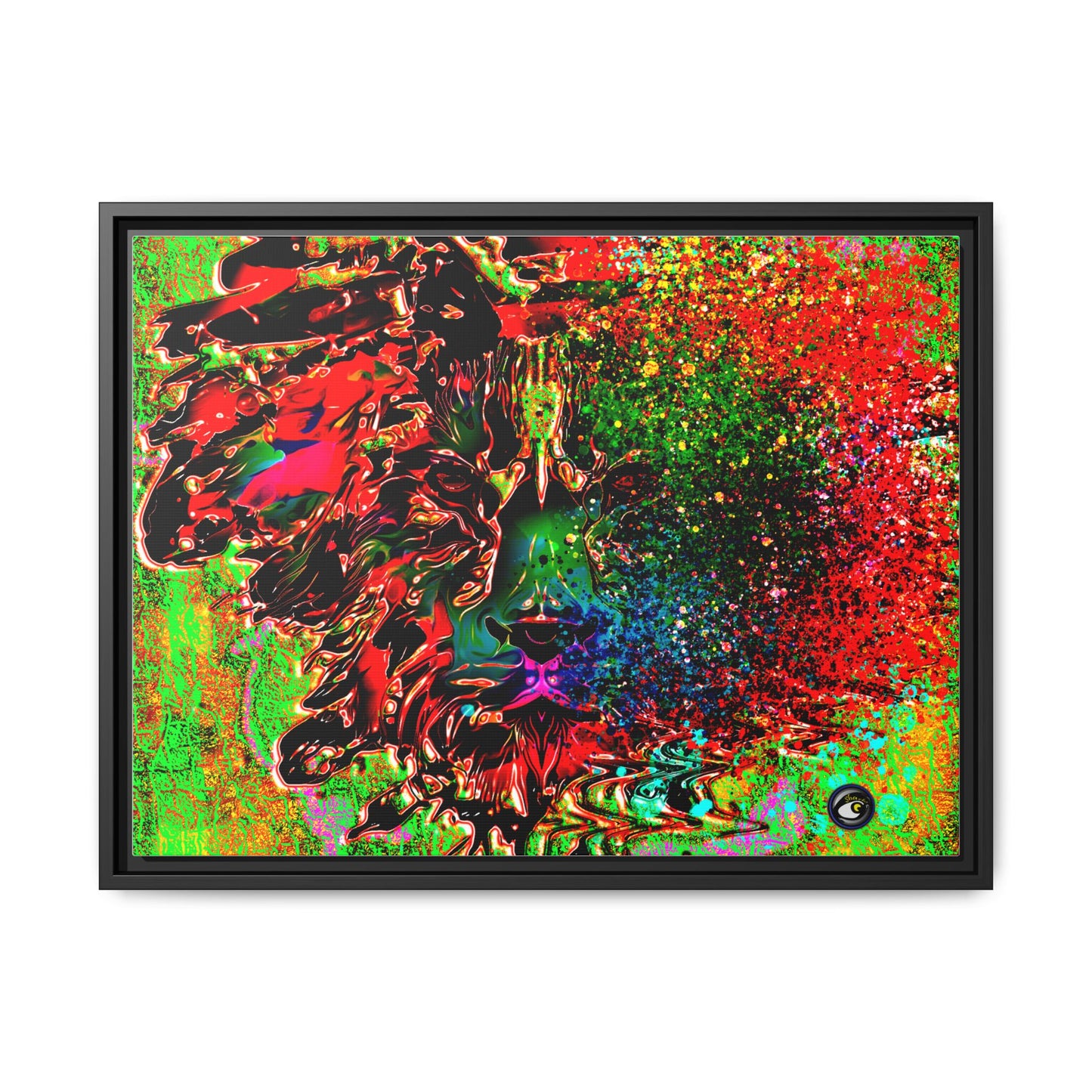 Matte Canvas, Framed (Multi-color) Lion Abstract Collection by SharksEye Treasures