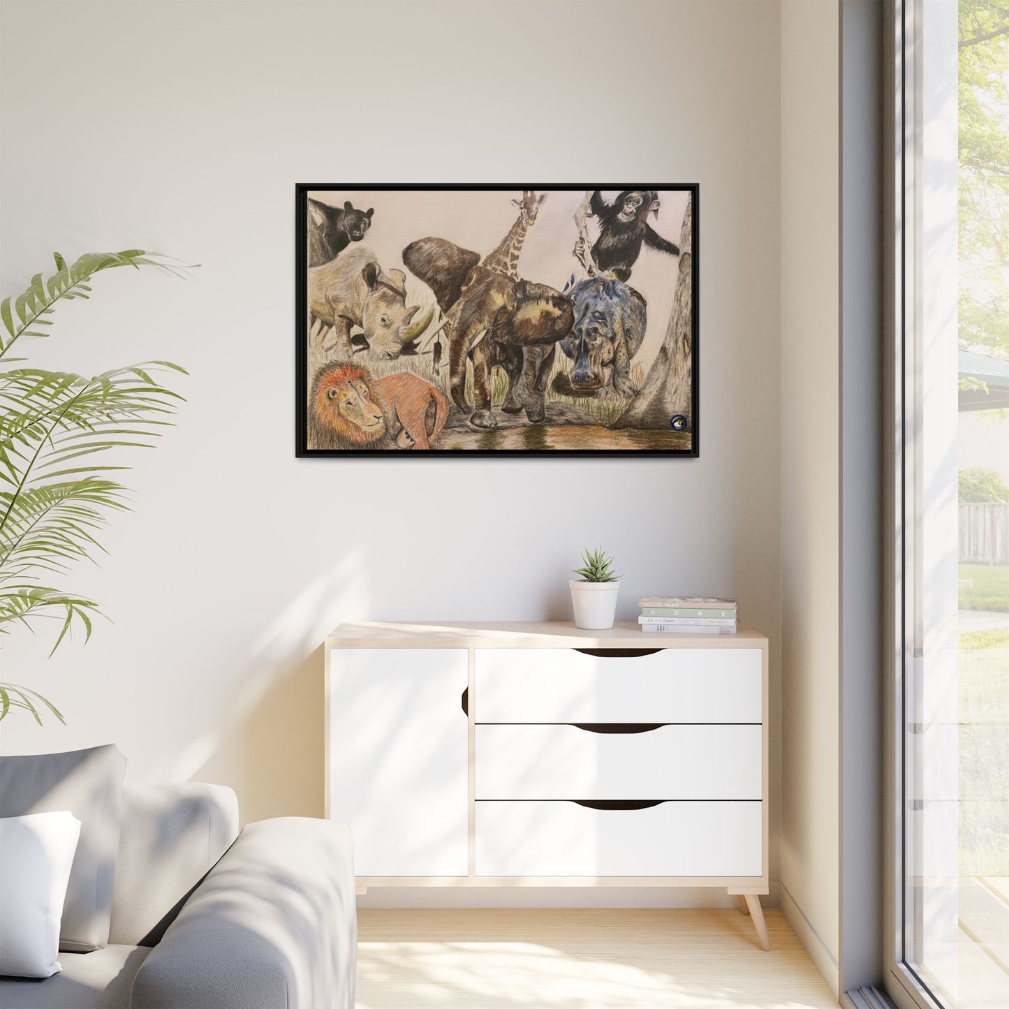 Framed Canvas Animal Kingdom Print by Sharkseye