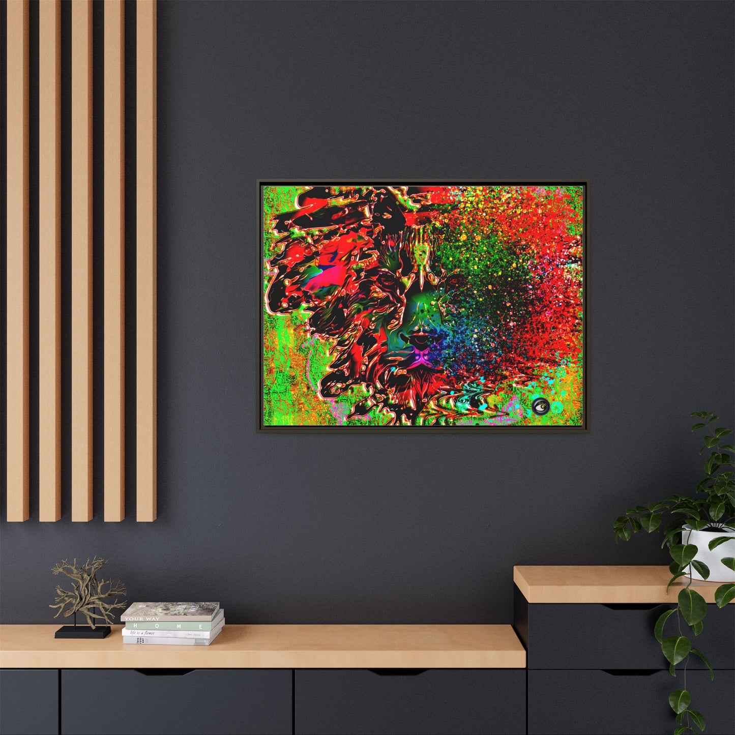 Matte Canvas, Framed (Multi-color) Lion Abstract Collection by SharksEye Treasures