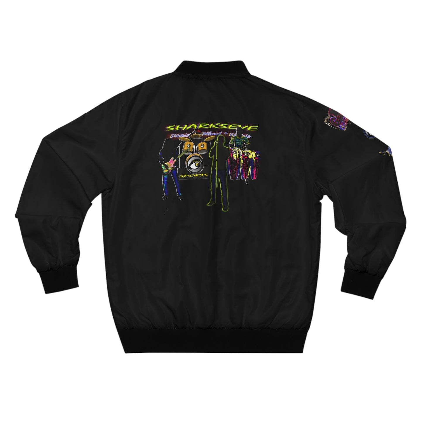 Men's Bomber Jacket (AOP) Go-Go Music Collection | Gift for him by SharksEye Treasures