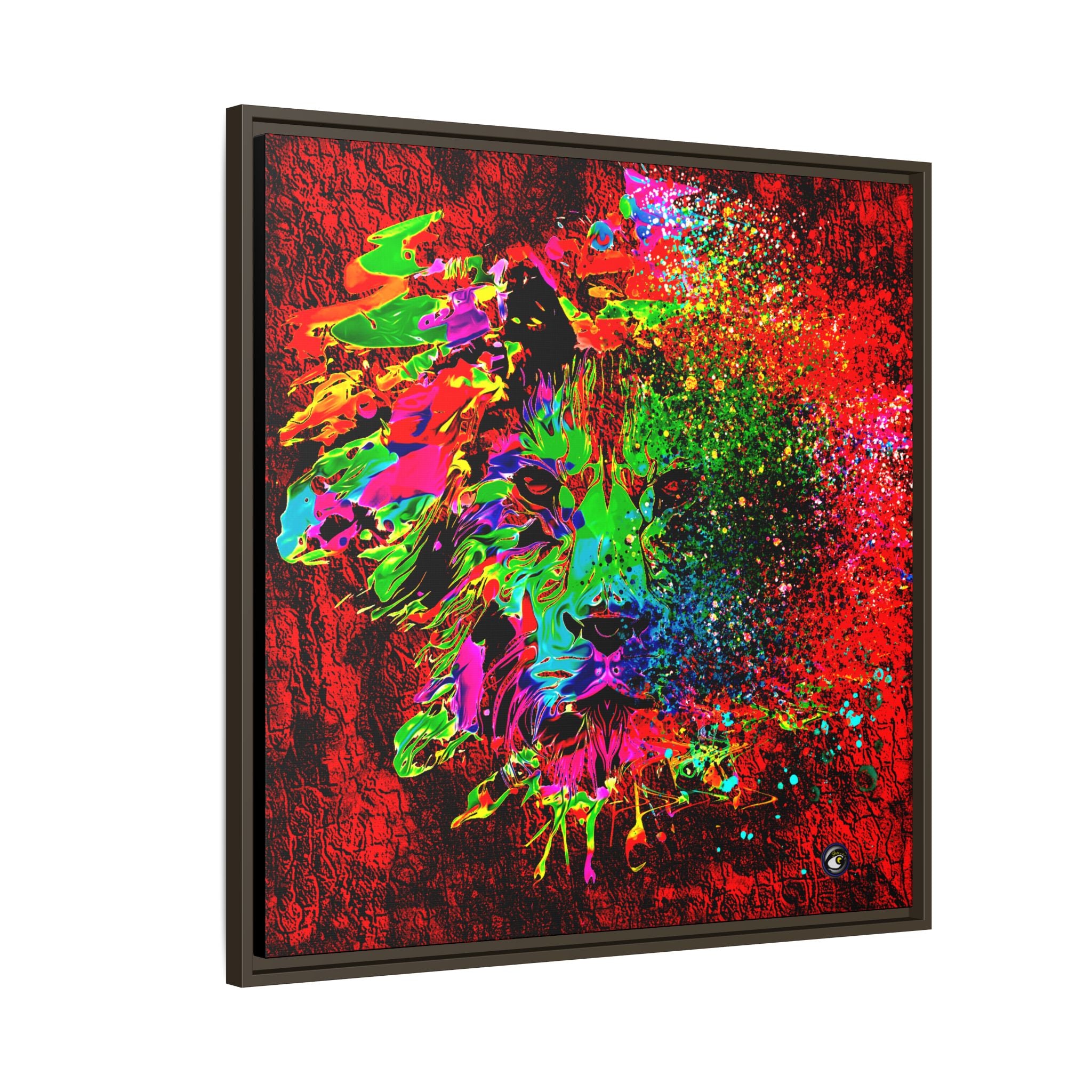 Matte Canvas, Framed (Multi-color) Lion Abstract Collection by SharksEye Treasures