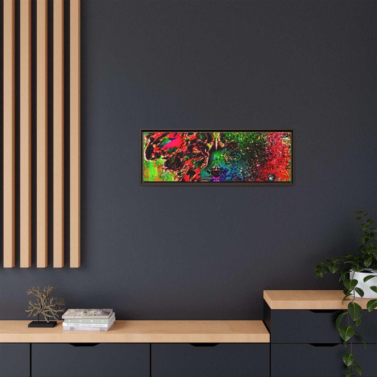 Matte Canvas, Framed (Multi-color) Lion Abstract Collection by SharksEye Treasures