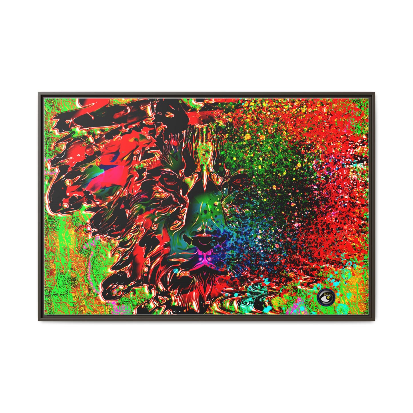 Matte Canvas, Framed (Multi-color) Lion Abstract Collection by SharksEye Treasures