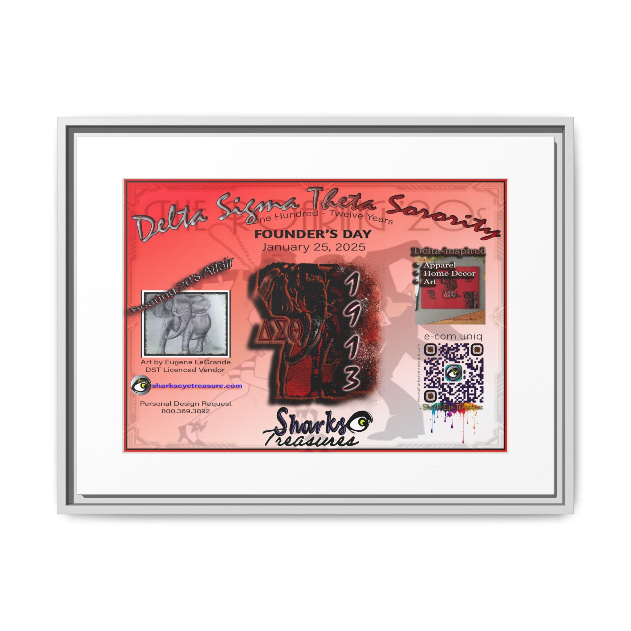 Matte Canvas, Framed (Multi-color) Delta Sigma Theta Collection by SharksEye Treasures