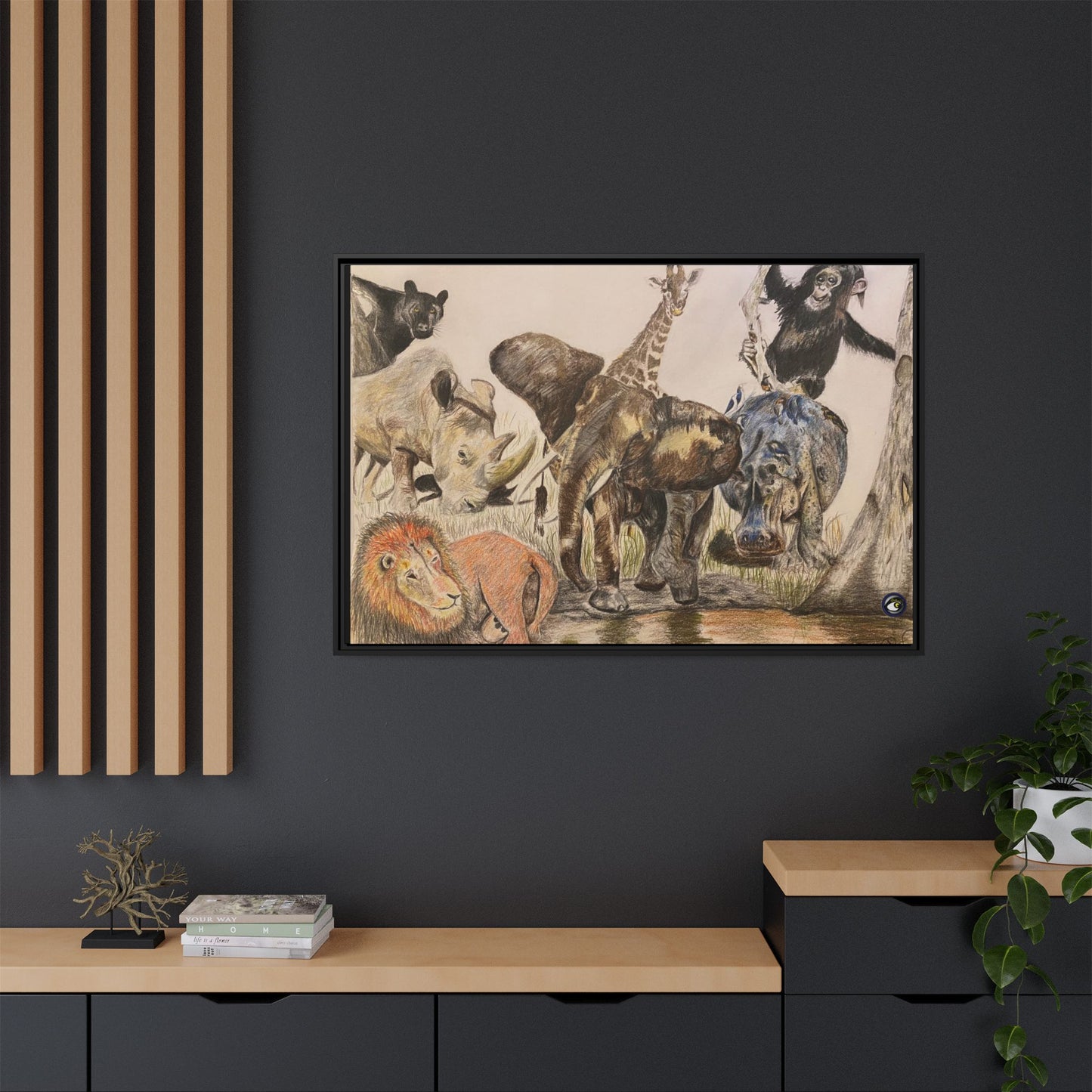 Framed Canvas Animal Kingdom Print by Sharkseye