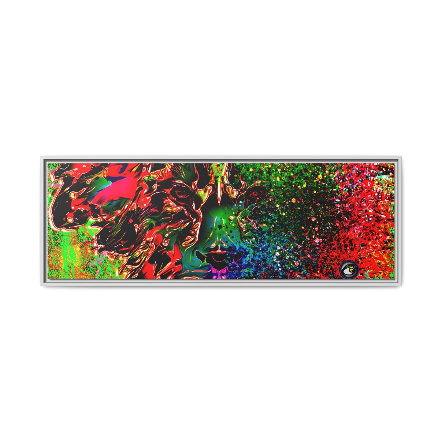 Matte Canvas, Framed (Multi-color) Lion Abstract Collection by SharksEye Treasures