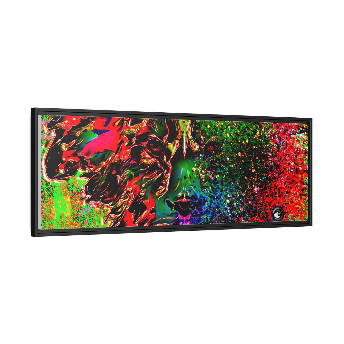 Matte Canvas, Framed (Multi-color) Lion Abstract Collection by SharksEye Treasures