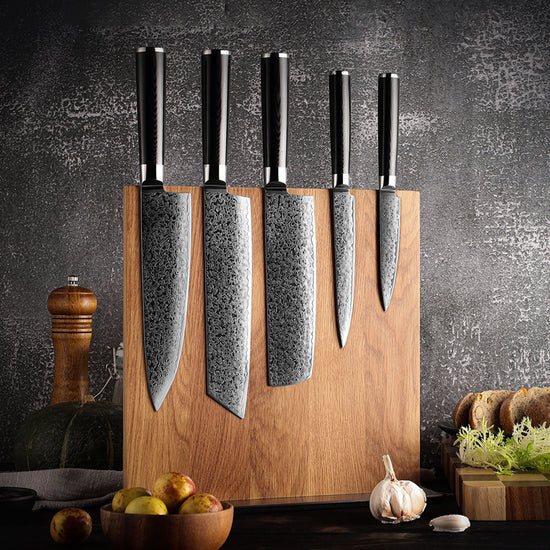 White Oak Magnetic Knife Holder Solid Wood Rack For Home Kitchen Perforated Design For Organized Storage