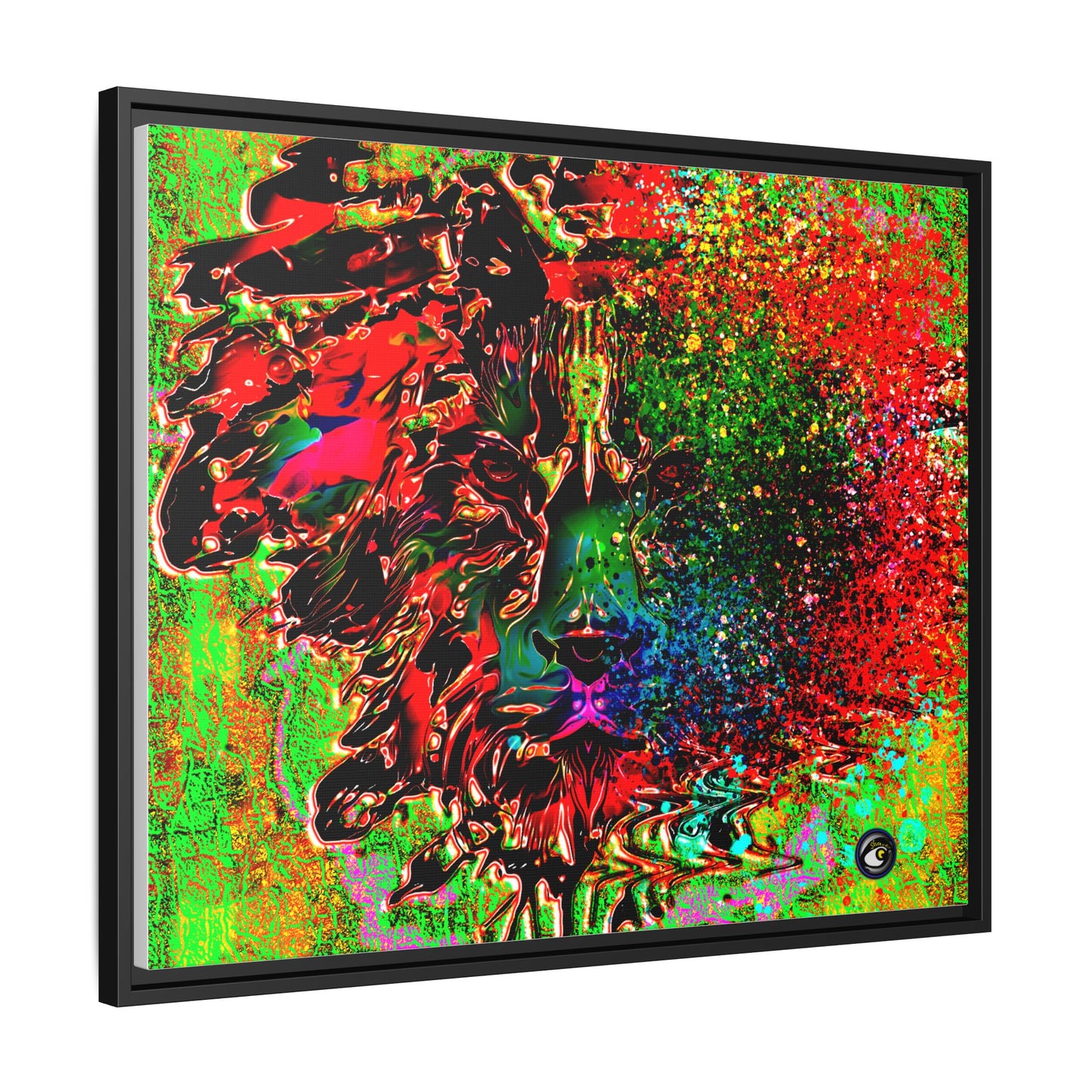 Matte Canvas, Framed (Multi-color) Lion Abstract Collection by SharksEye Treasures