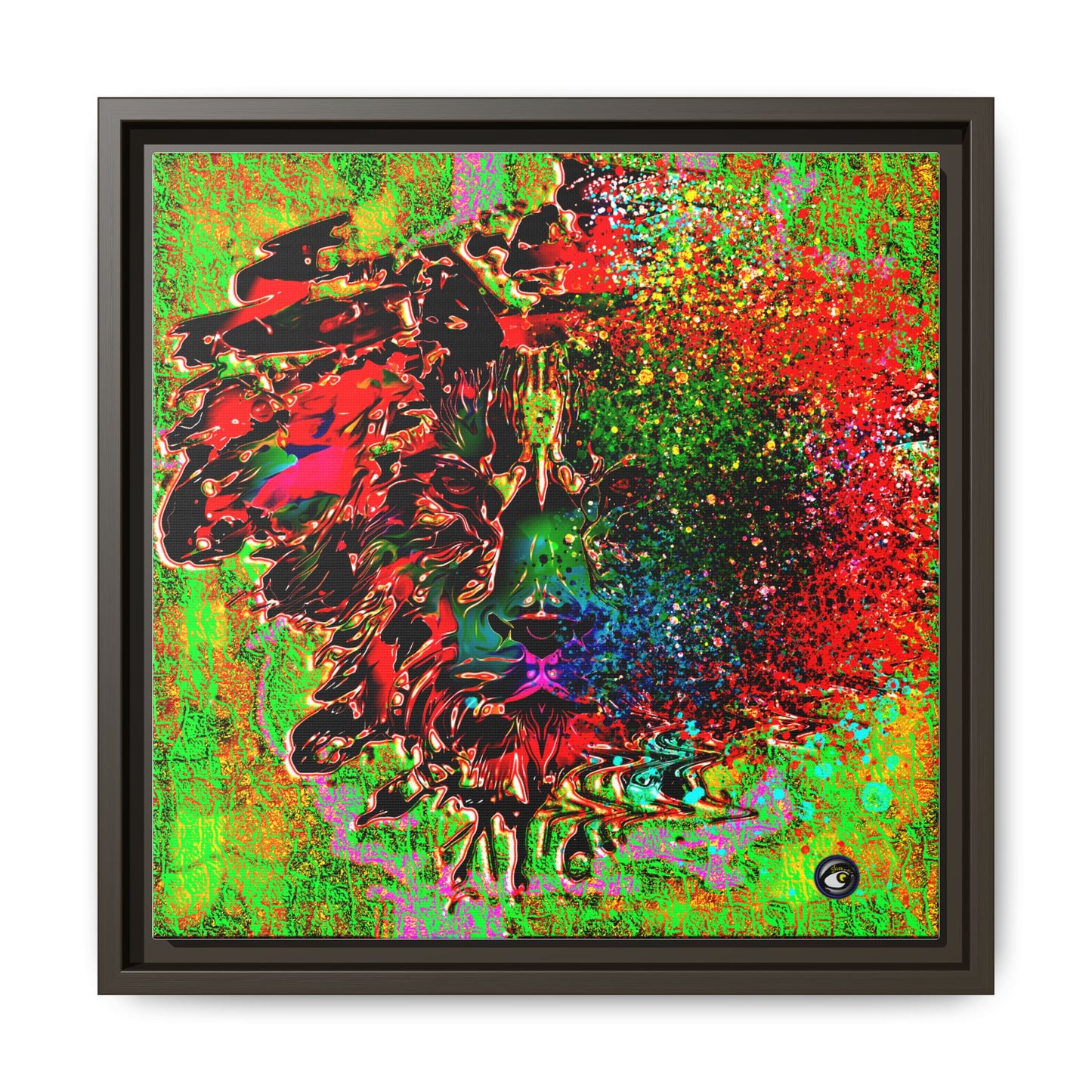 Matte Canvas, Framed (Multi-color) Lion Abstract Collection by SharksEye Treasures