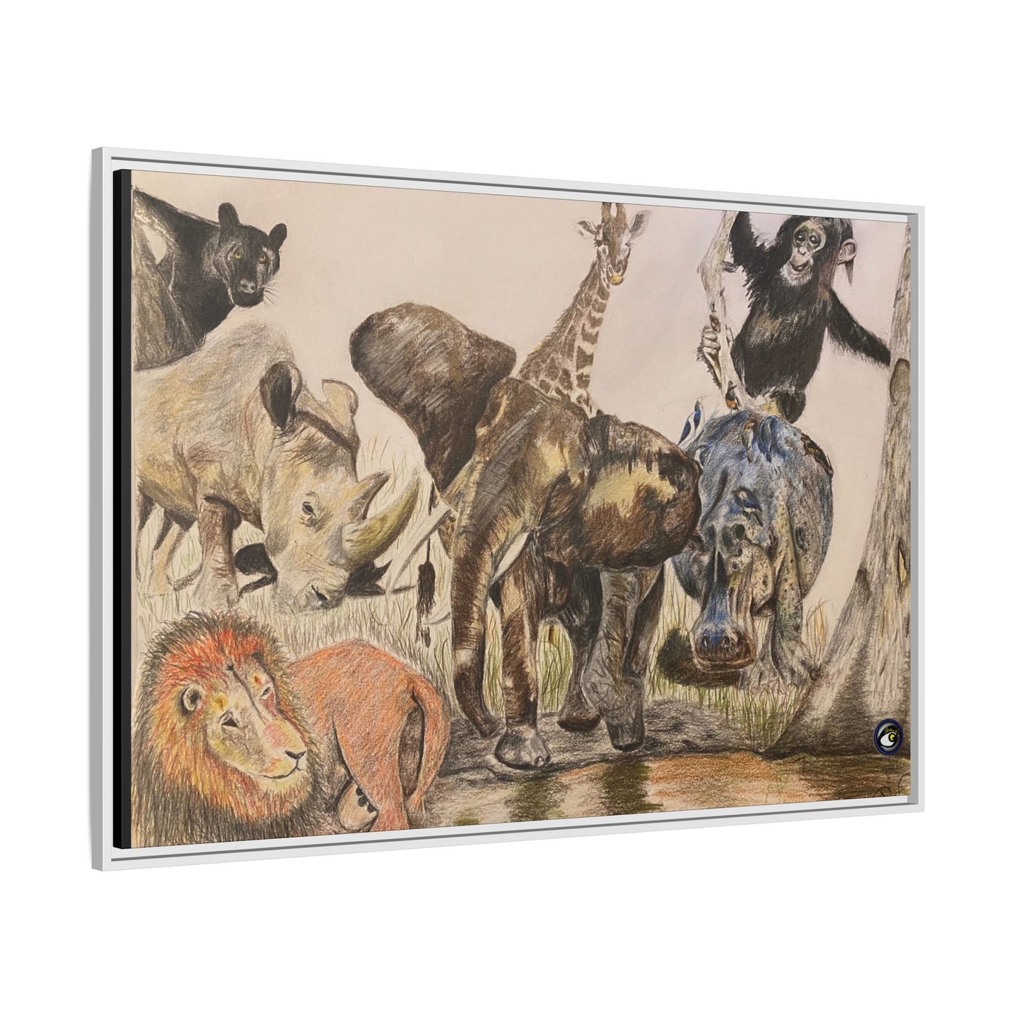 Framed Canvas Animal Kingdom Print by Sharkseye