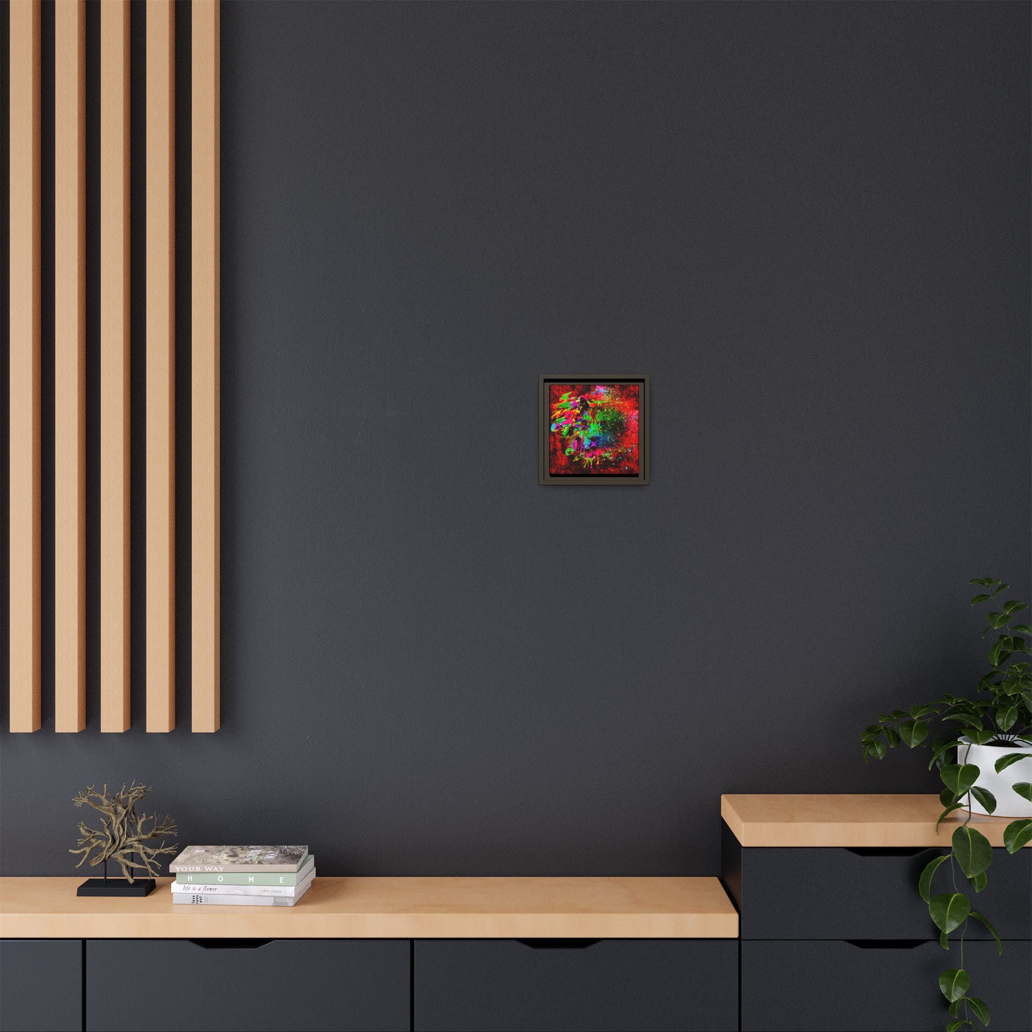 Matte Canvas, Framed (Multi-color) Lion Abstract Collection by SharksEye Treasures