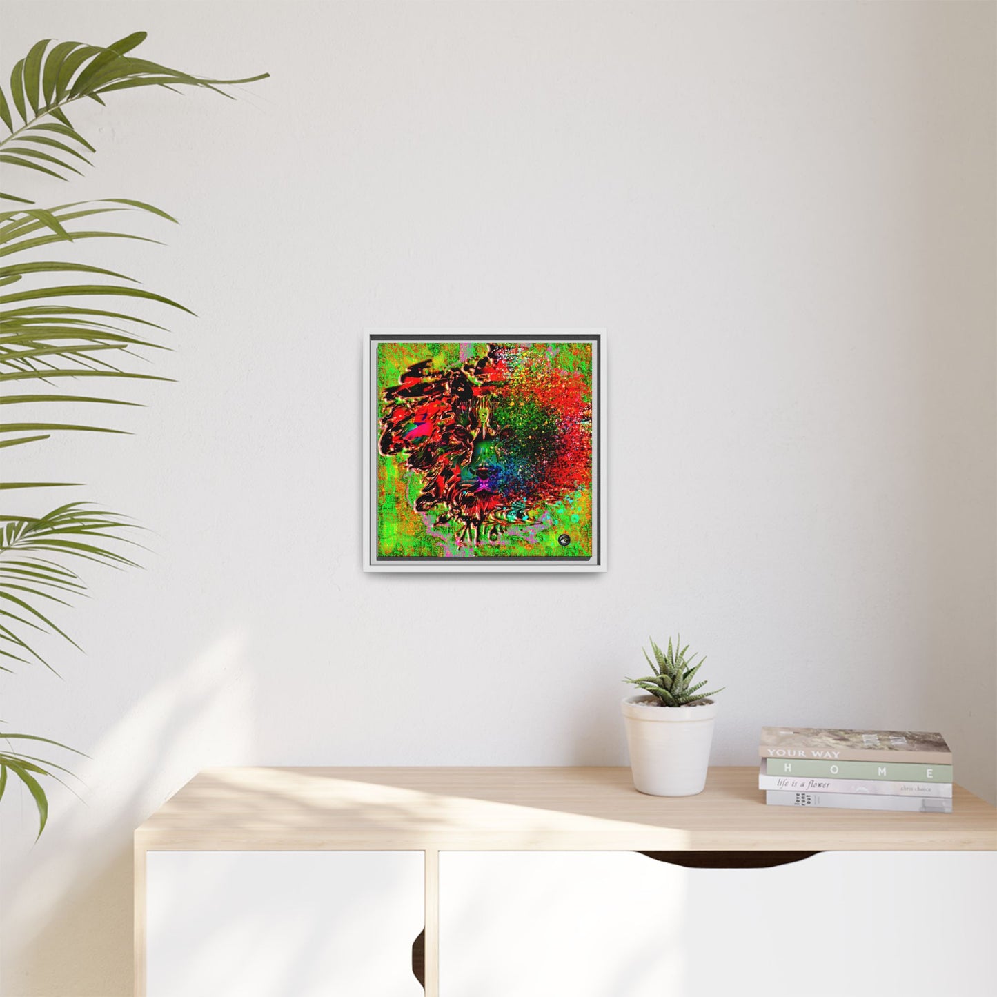 Matte Canvas, Framed (Multi-color) Lion Abstract Collection by SharksEye Treasures