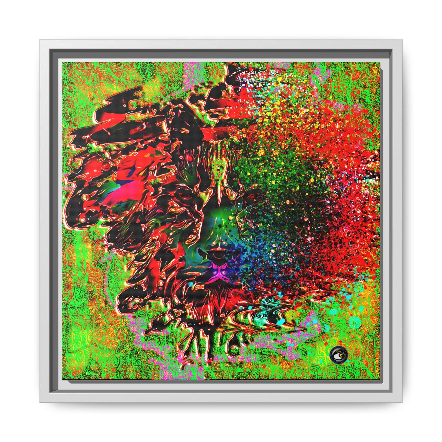 Matte Canvas, Framed (Multi-color) Lion Abstract Collection by SharksEye Treasures