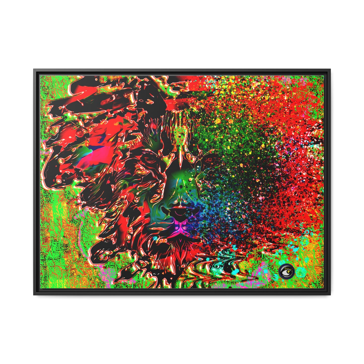 Matte Canvas, Framed (Multi-color) Lion Abstract Collection by SharksEye Treasures