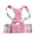 Pink neoprene posture adjustment belt with white adjustable straps for shoulder and back support
