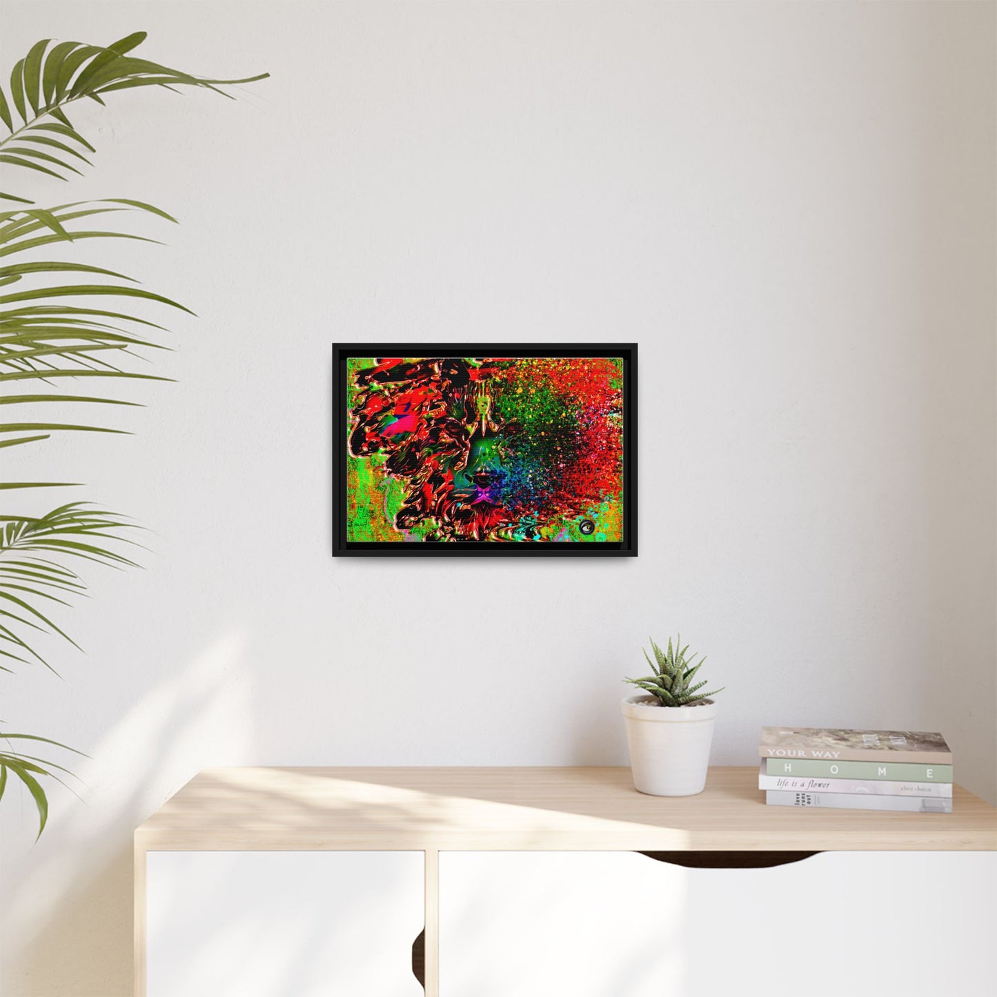 Matte Canvas, Framed (Multi-color) Lion Abstract Collection by SharksEye Treasures