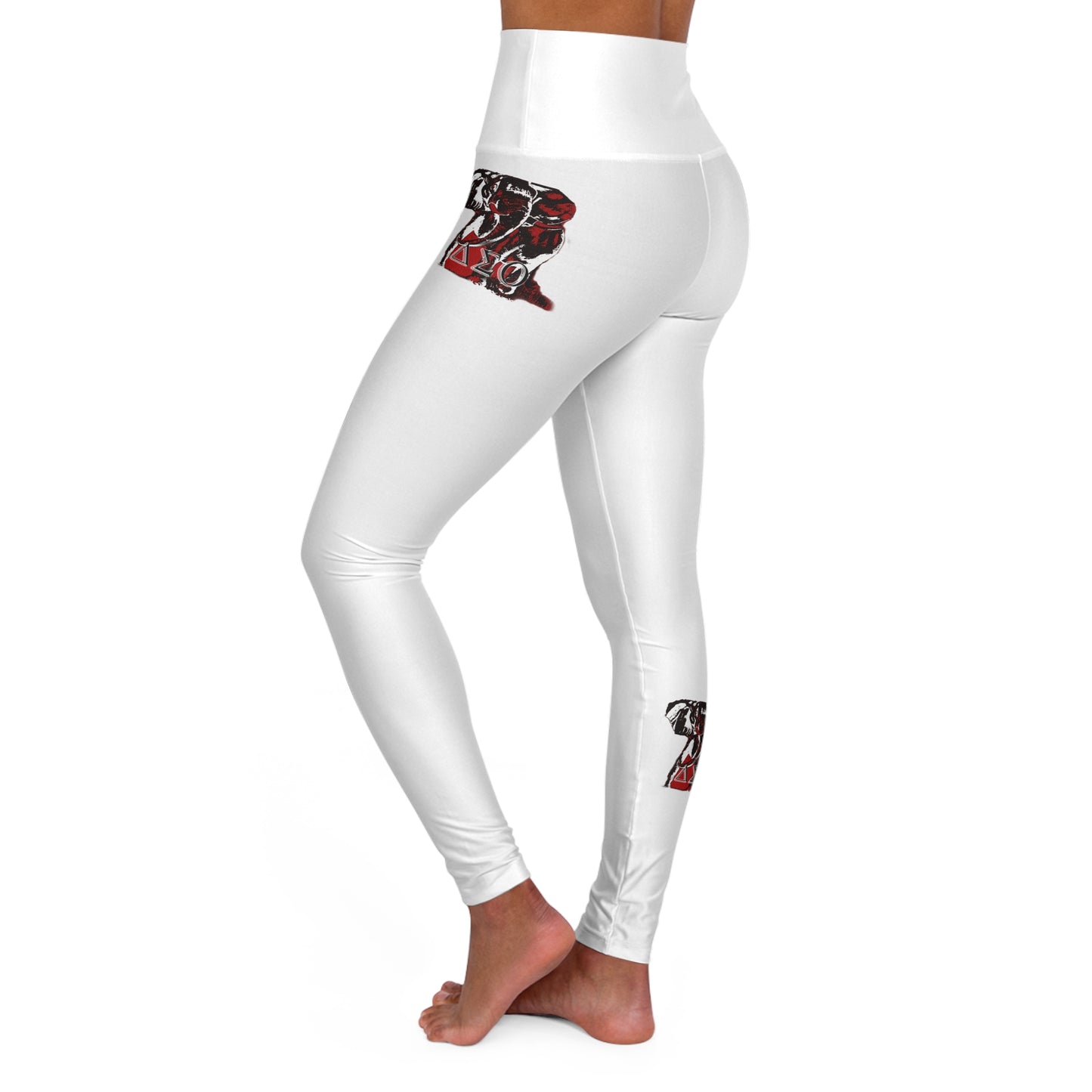 High Waisted Yoga Leggings (AOP) Delta Sigma Theta Collection by SharksEye Treasures