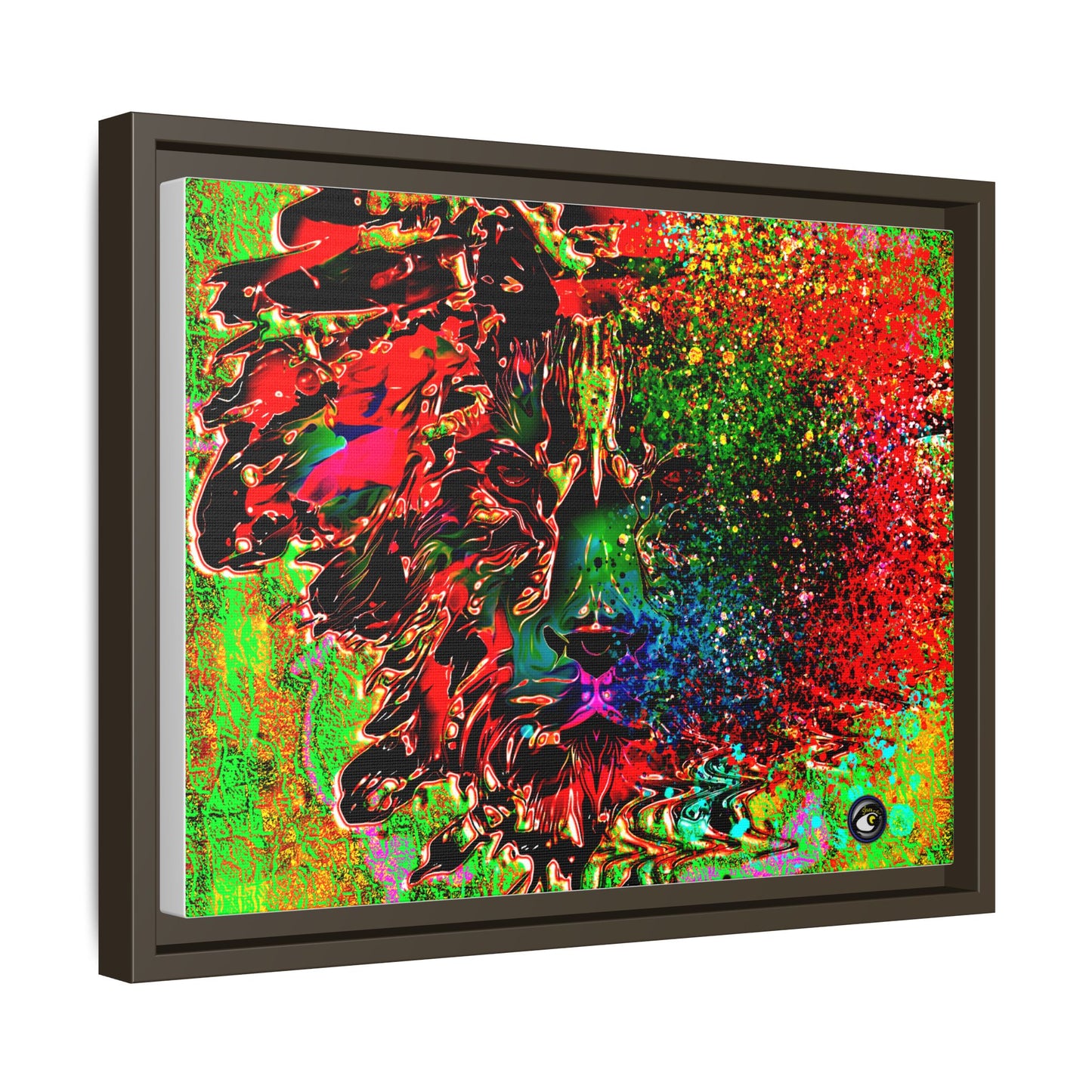 Matte Canvas, Framed (Multi-color) Lion Abstract Collection by SharksEye Treasures