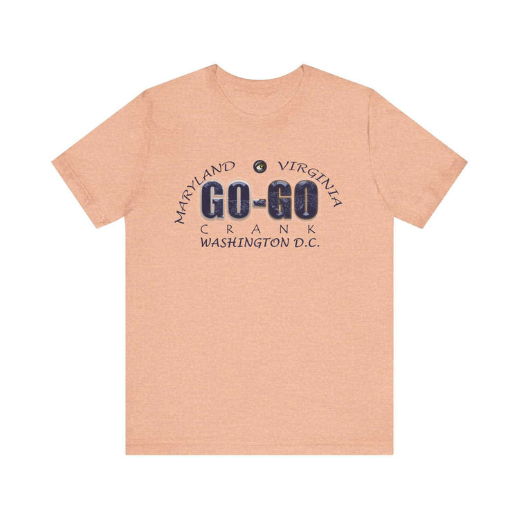 Unisex jersey short sleeve tee from Go-Go Music Collection by SharksEye Treasures, soft cotton, classic fit