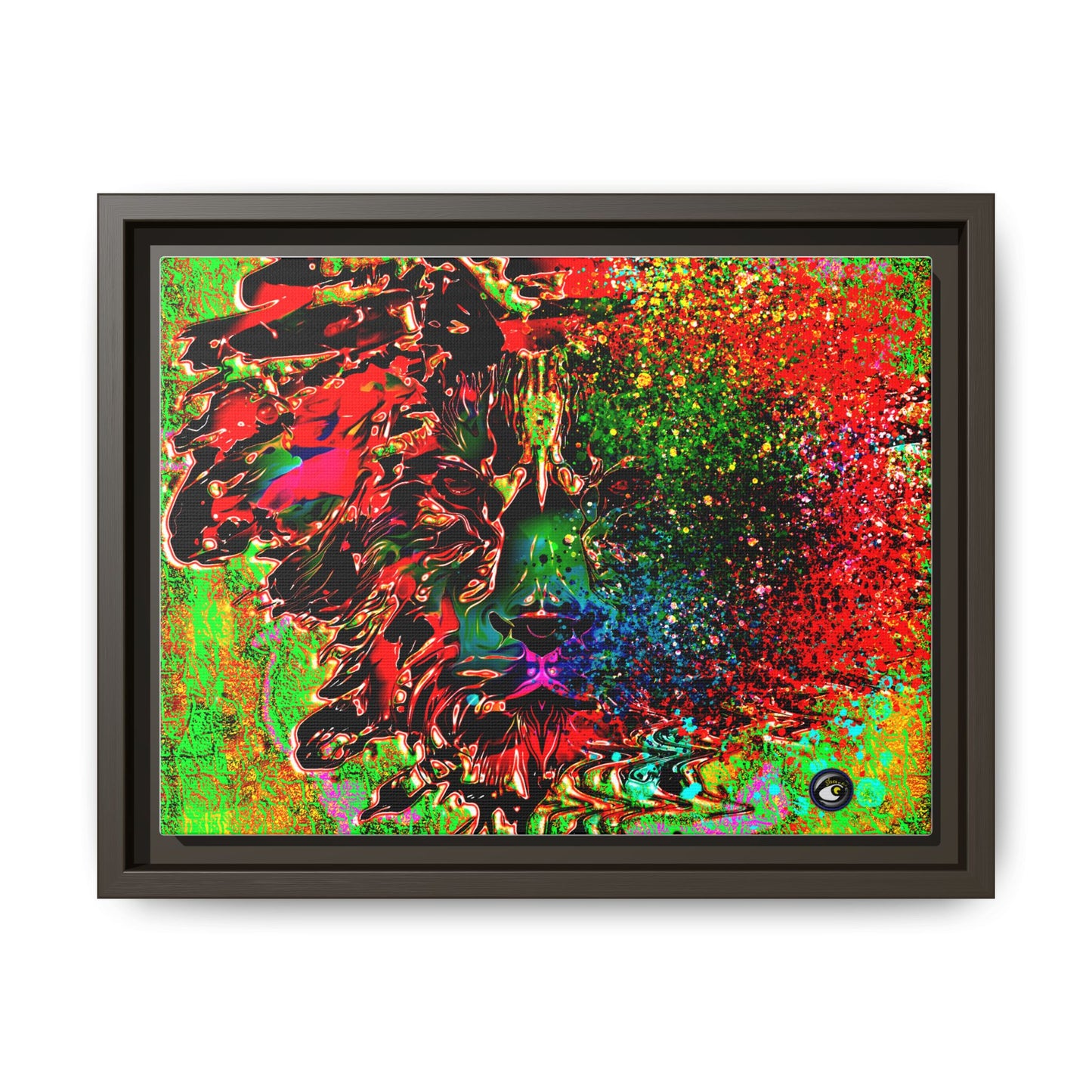 Matte Canvas, Framed (Multi-color) Lion Abstract Collection by SharksEye Treasures