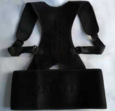Black Spine Posture Correction Belt with adjustable straps and waist support design