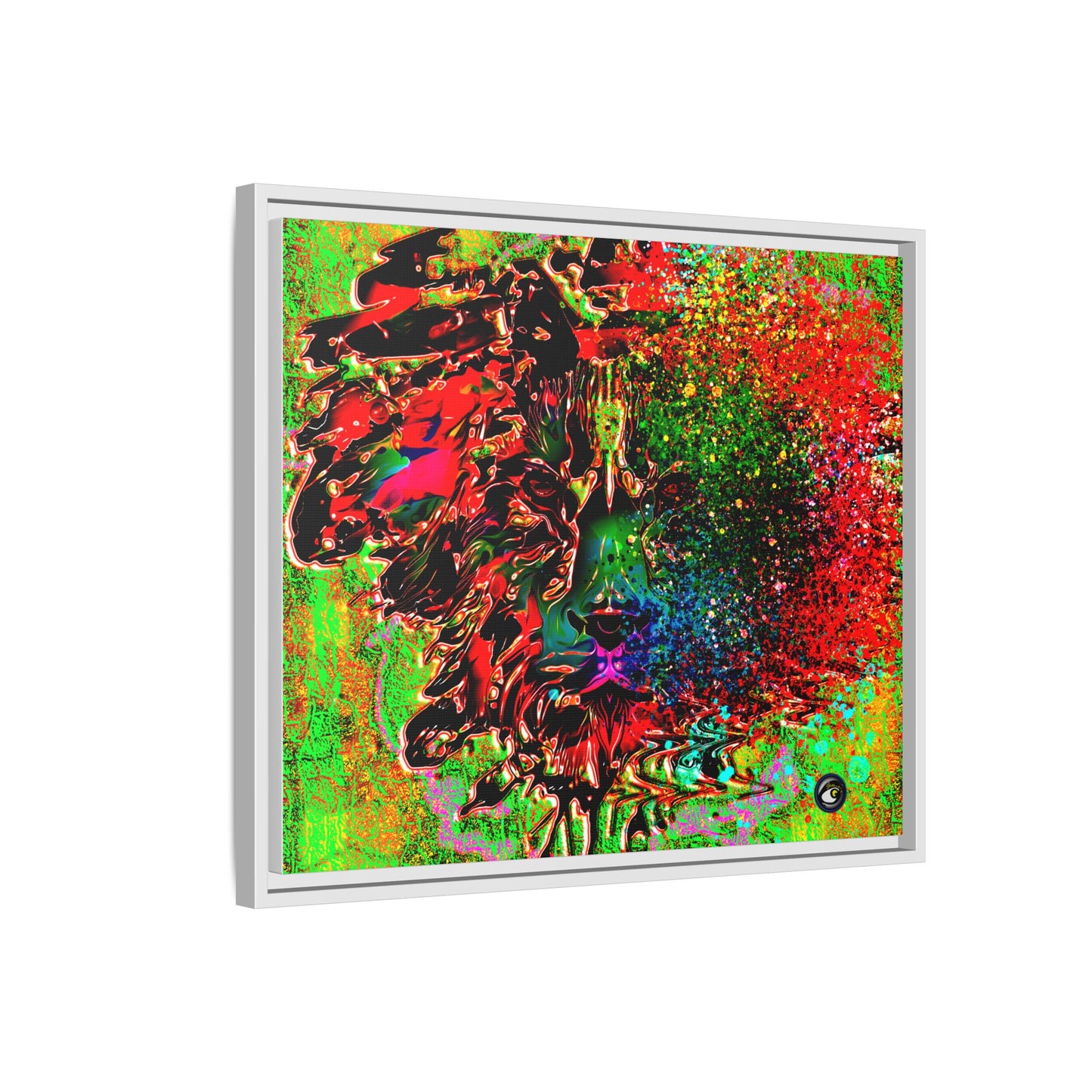 Matte Canvas, Framed (Multi-color) Lion Abstract Collection by SharksEye Treasures