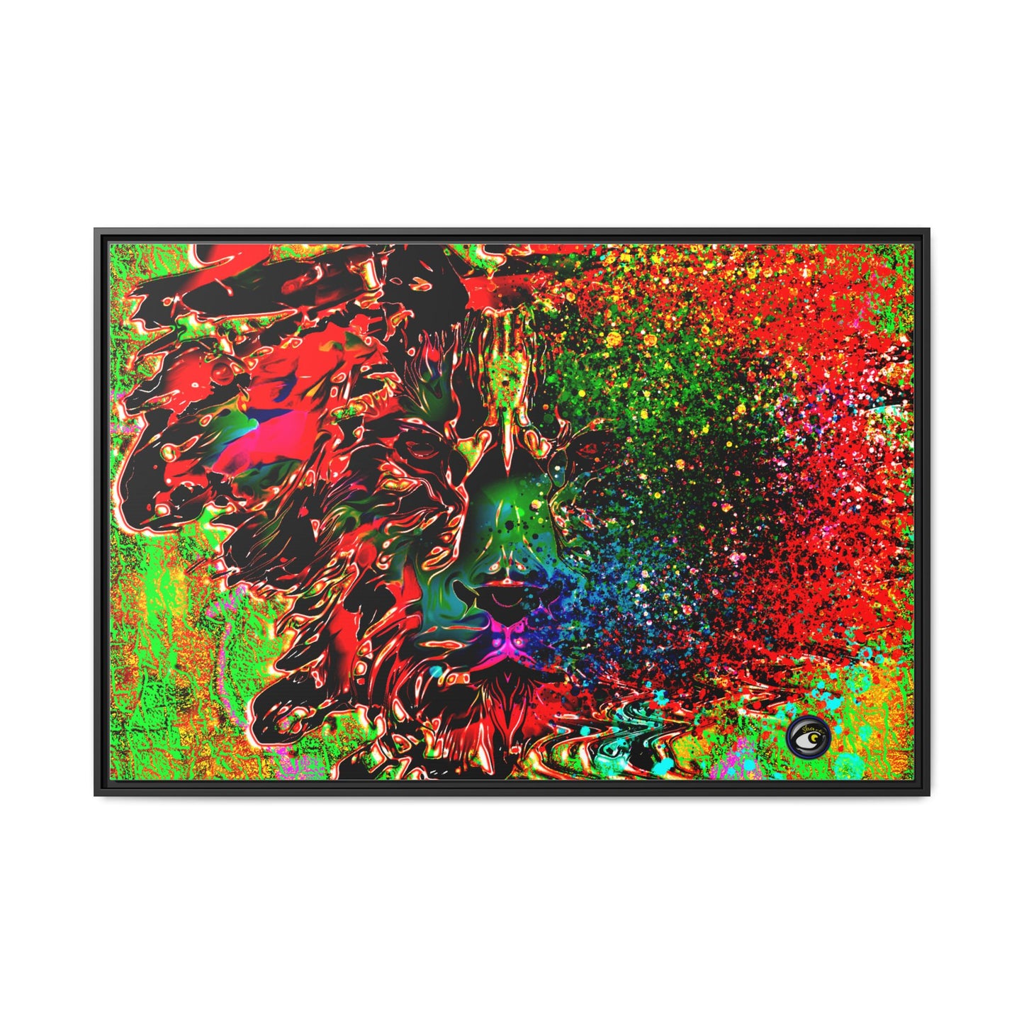 Matte Canvas, Framed (Multi-color) Lion Abstract Collection by SharksEye Treasures