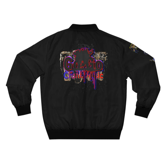 Men's Bomber Jacket (AOP) Go-Go Music Collection | Gift for him by SharksEye Treasures