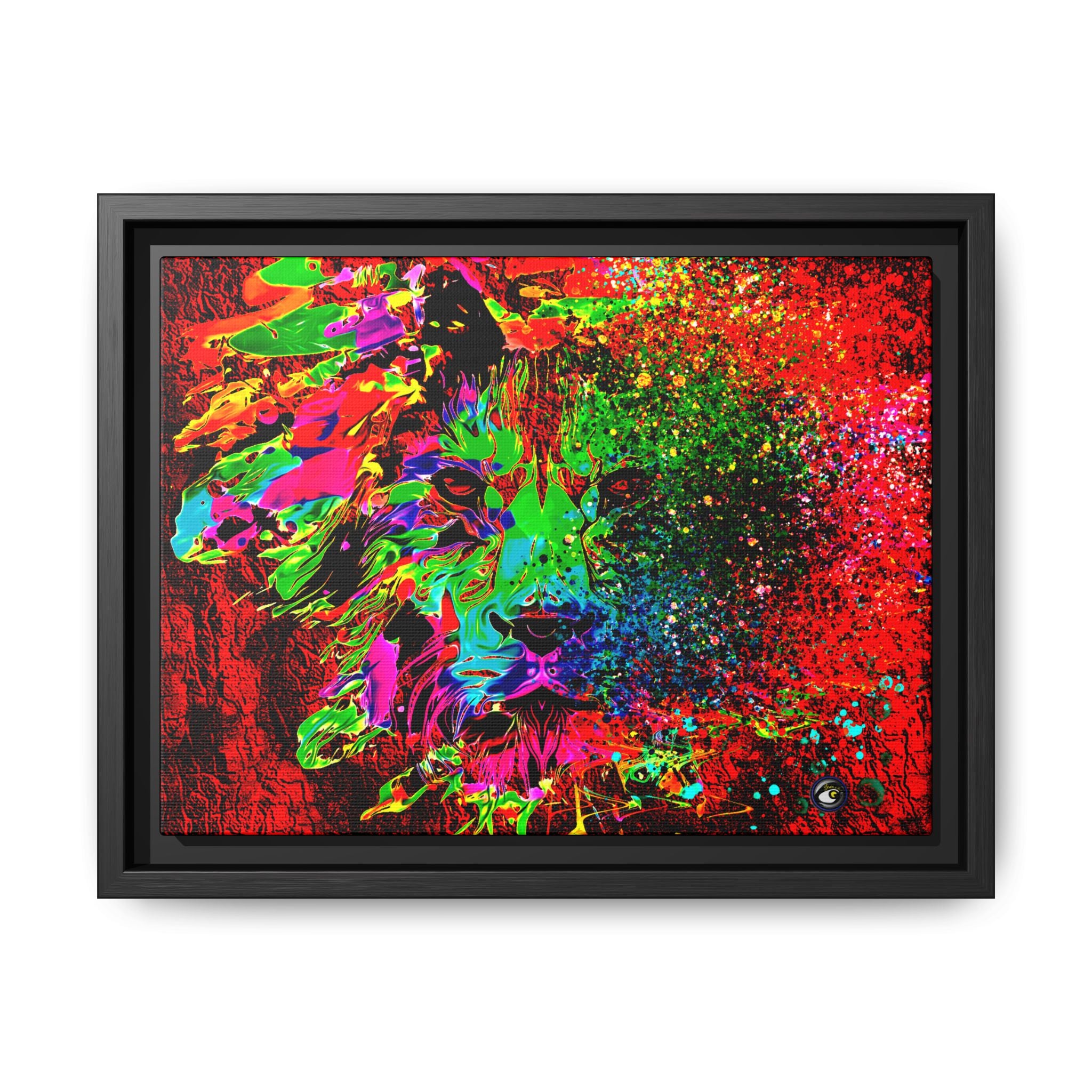 Matte Canvas, Framed (Multi-color) Lion Abstract Collection by SharksEye Treasures