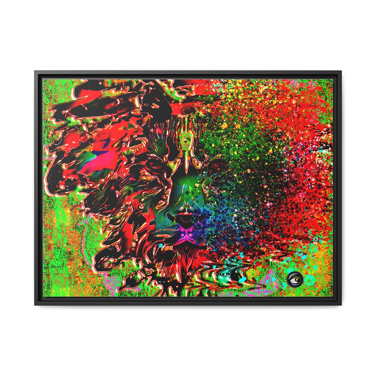 Matte Canvas, Framed (Multi-color) Lion Abstract Collection by SharksEye Treasures