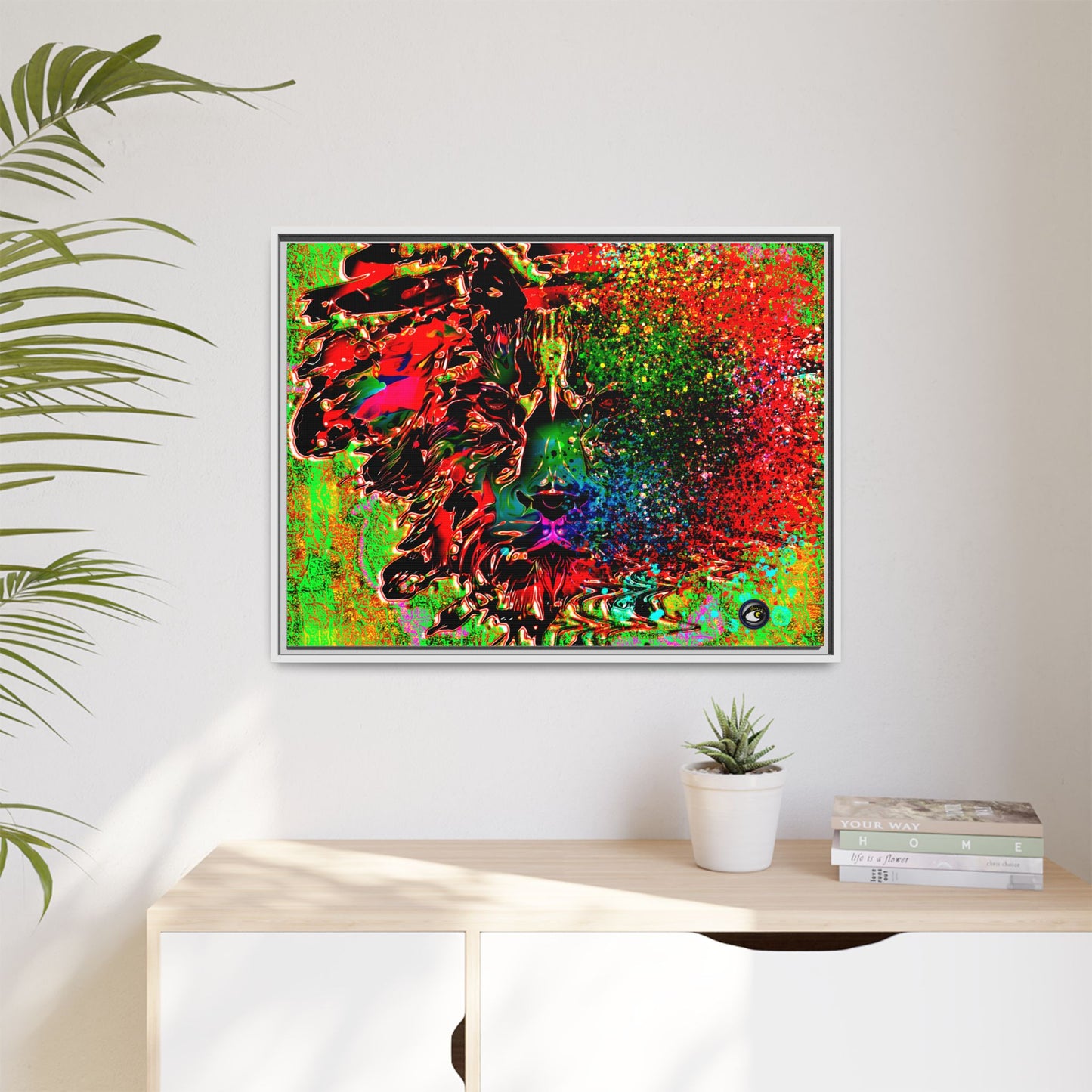 Matte Canvas, Framed (Multi-color) Lion Abstract Collection by SharksEye Treasures