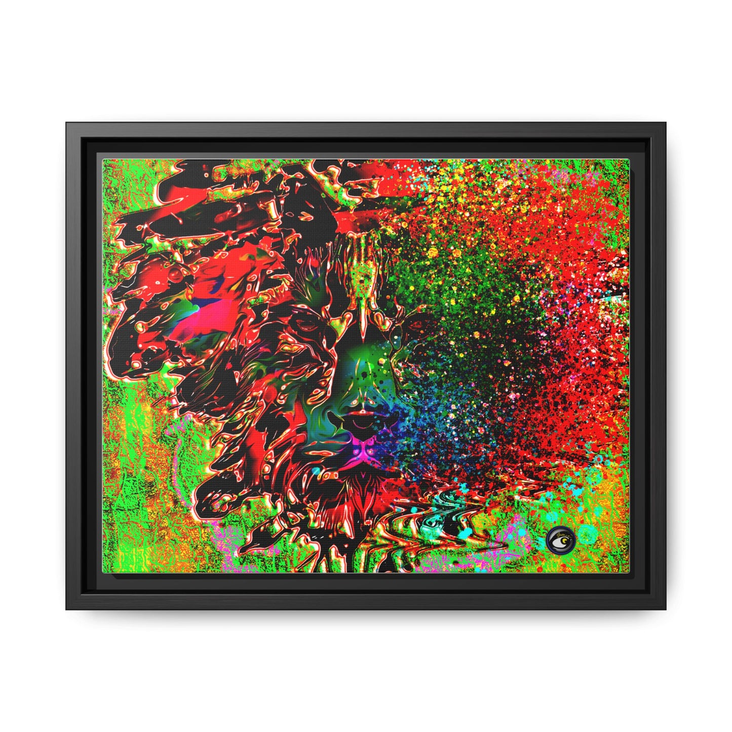 Matte Canvas, Framed (Multi-color) Lion Abstract Collection by SharksEye Treasures